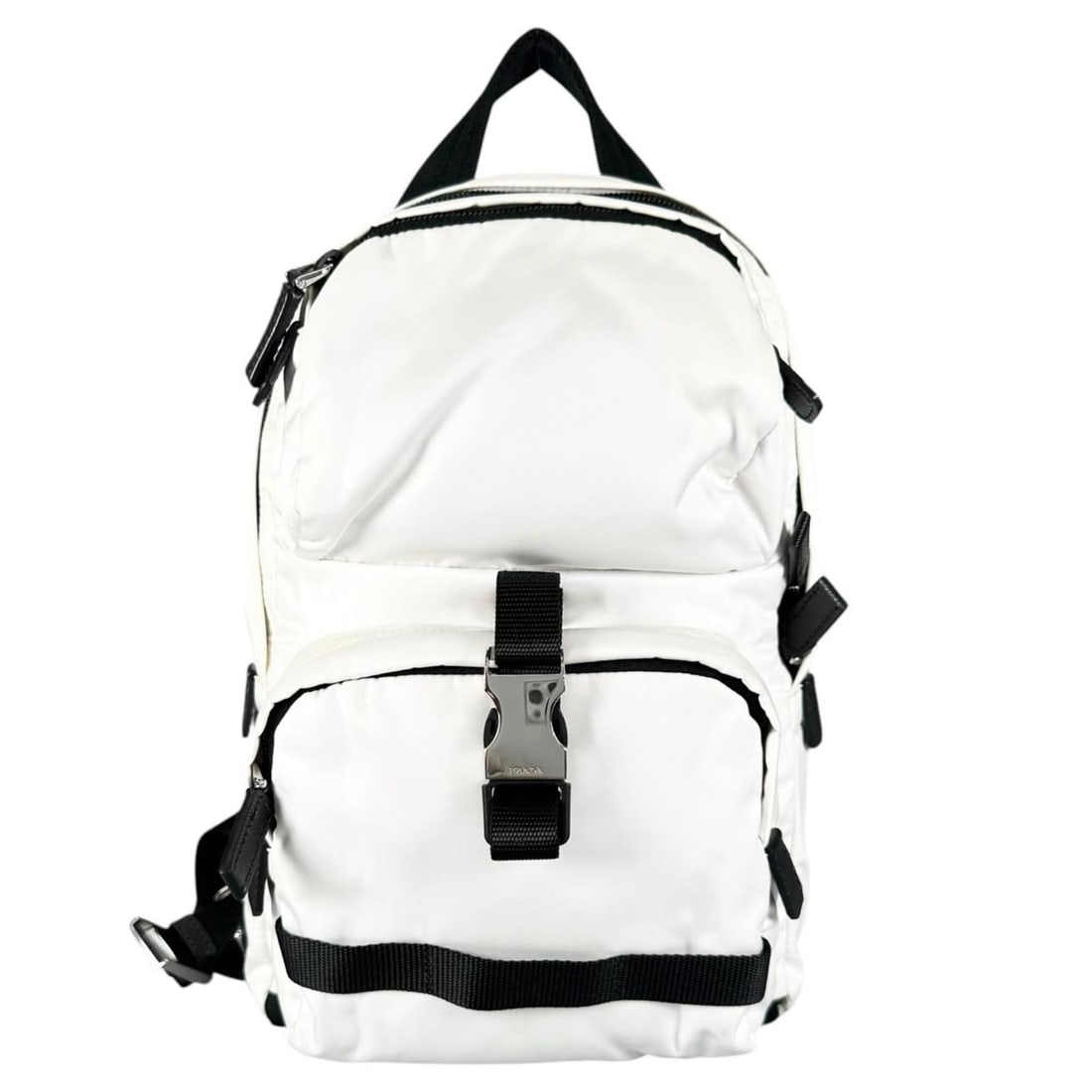 PRADA 2VZ013 Body Bag, Nylon, Black/White, Men's/Women's: --- Catalog ---Category: SizeSize (HxWxD): 31cm x 20cm x 5.5cm / 12.2'' x 7.87'' x 2.16''Category: DesignType: Shoulder bag, Sling bagColor: Black, WhiteGender: Men,WomenMaterial: Nylon Category: Gene