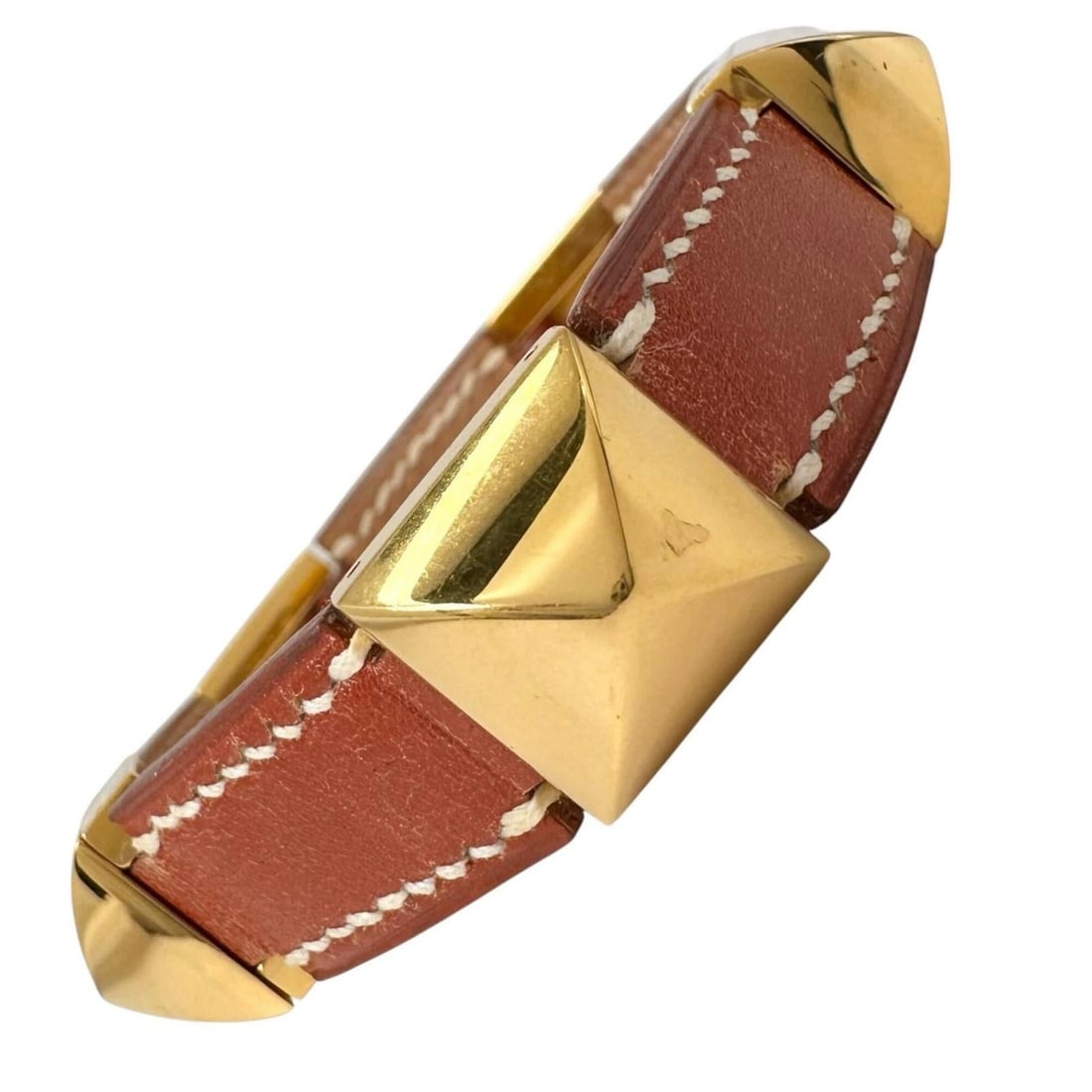 HERMES Medor Bracelet, Leather, GP (Gold Plated), Brown Gold, Women's: --- Catalog ---Category: SizeWidth: 1.4cm / 0.55''Length: 17.1cm / 6.73''Category: DesignType: Charm braceletColor: Brown, GoldGender: WomenMaterial: Gold plating, LeatherCategory: GeneralBrand: Herme