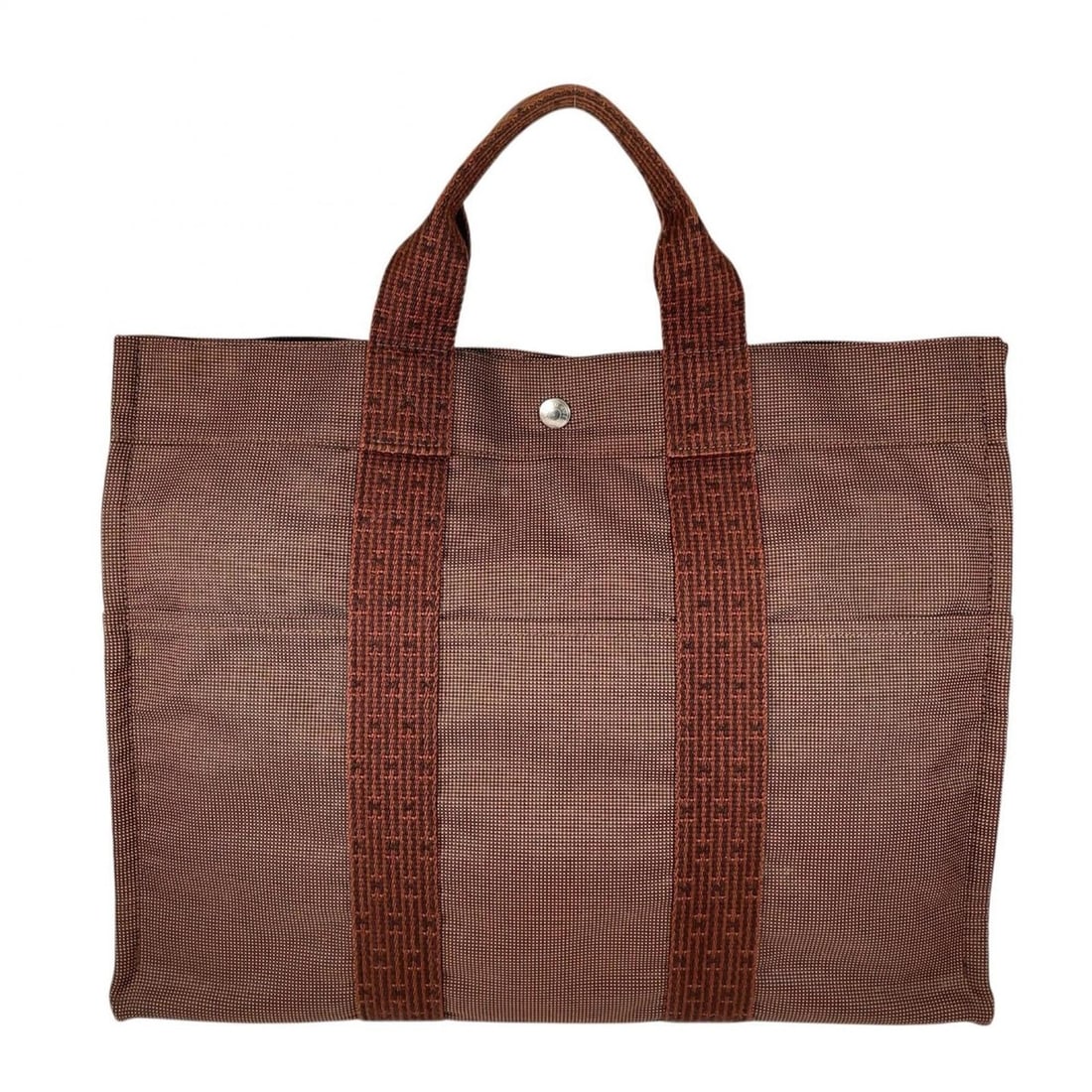 HERMES Hermes Handbag Herline MM Chocolate Tote Bag Cotton Canvas Brown Men's: --- Catalog ---Category: SizeSize (HxWxD): 33cm x 43cm x 11cm / 12.99'' x 16.92'' x 4.33''Category: DesignType: Handbag, Tote bagColor: BrownGender: MenMaterial: Cotton canvas Category: GeneralBrand: 