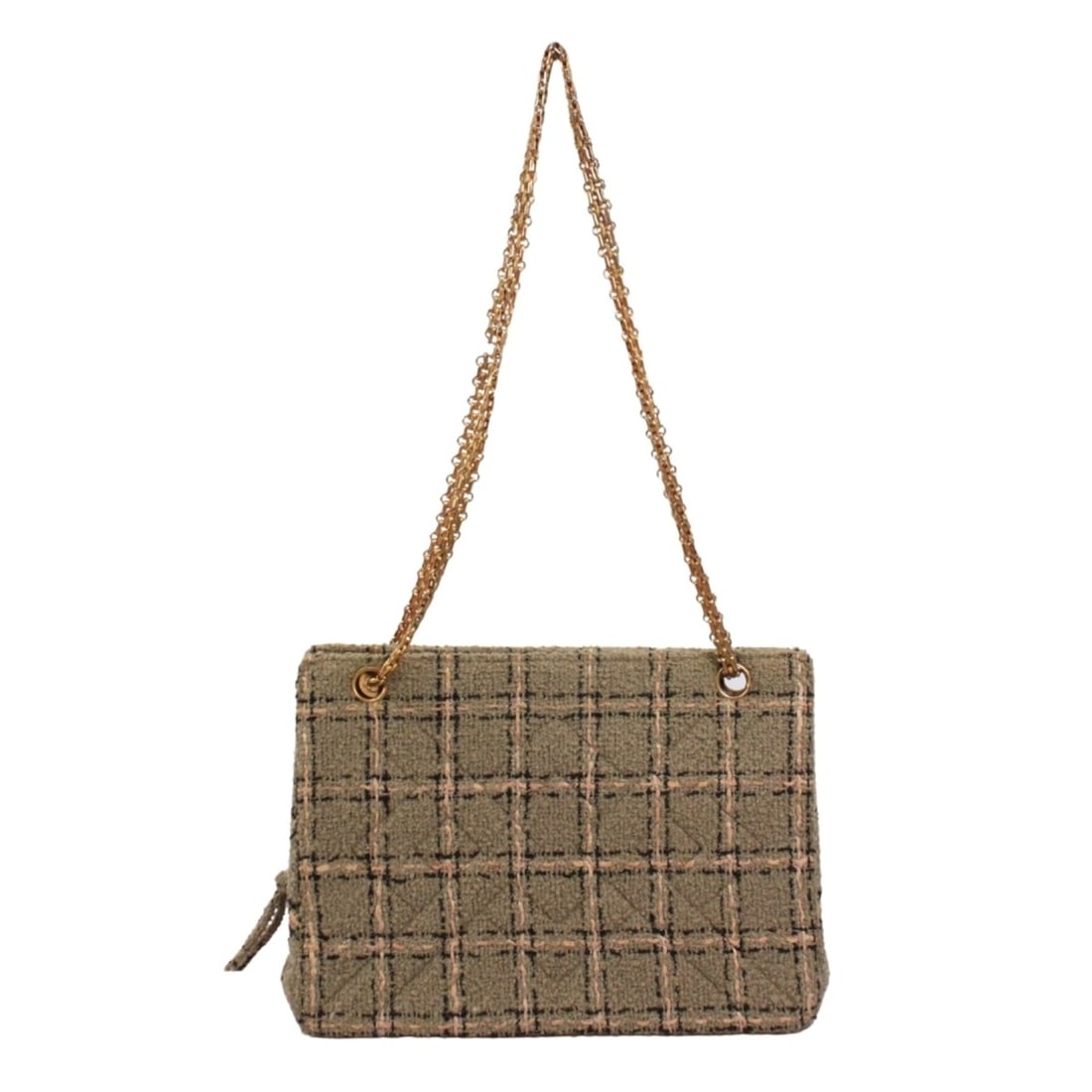 CHANEL Chain Shoulder Bag, Tweed, Beige Pink, Women's: --- Catalog ---Category: SizeSize (HxWxD): 20cm x 28cm x 9cm / 7.87'' x 11.02'' x 3.54''Category: DesignType: Pouch, Shoulder bagColor: Beige, PinkGender: WomenMaterial: Tweed Category: GeneralBrand: 