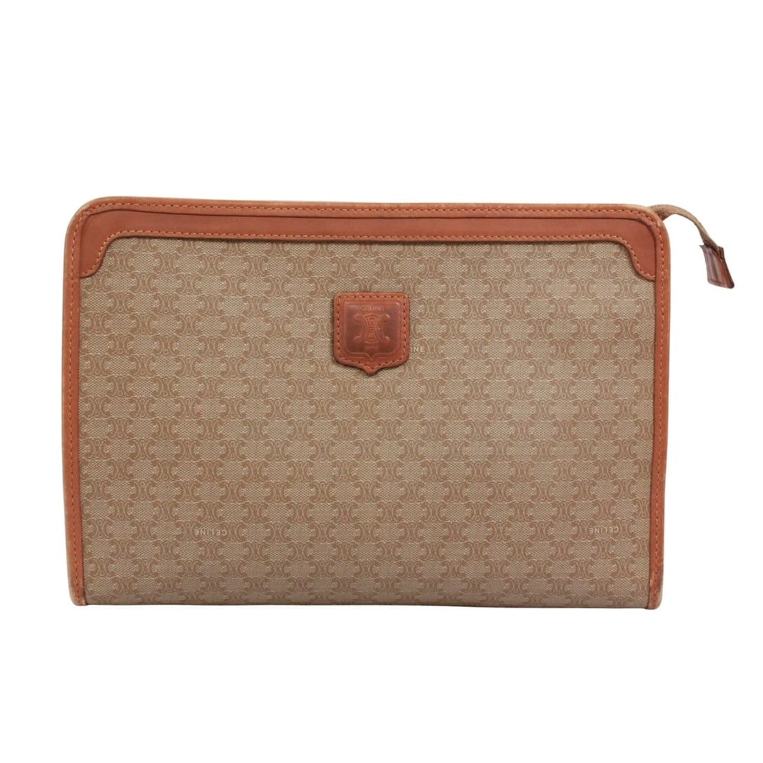 CELINE Macadam Clutch Bag, Leather, Beige, Women's: --- Catalog ---Category: SizeSize (HxWxD): 19cm x 27cm x 5cm / 7.48'' x 10.62'' x 1.96''Category: DesignType: Clutch bagColor: BeigeGender: WomenMaterial: PVC , Leather Category: GeneralBrand: CelineC