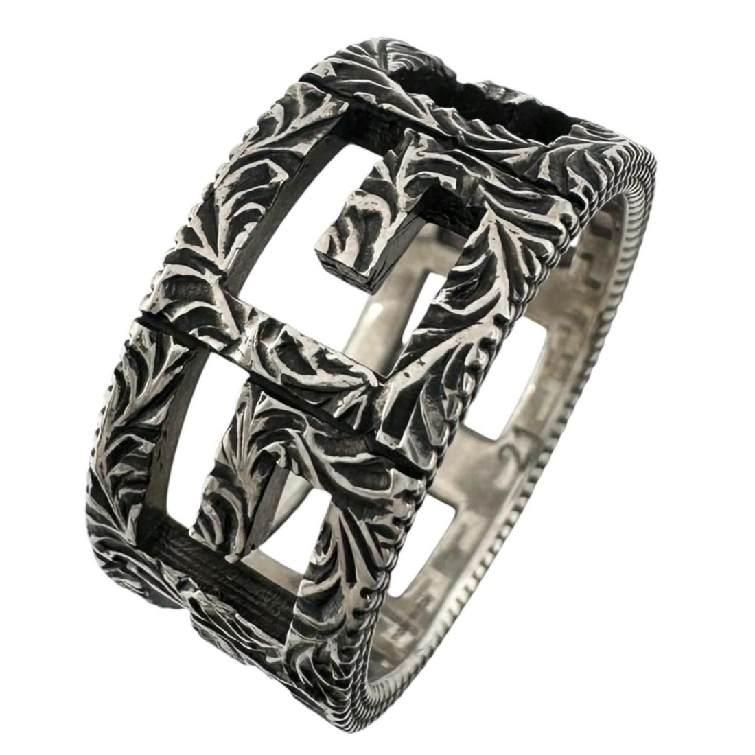 GUCCI Square G Ring, Ag925 Silver, Men's: --- Catalog ---Category: SizeJP Size: 21US Size: 10Category: DesignType: Band ringColor: SilverGender: MenMaterial: Silver 925Category: GeneralBrand: GucciCountry of Origin: Italy--- Item List ---Sect