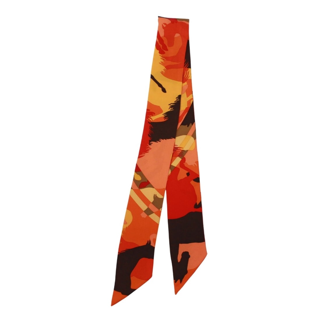 HERMES Twilly Scarf/Muffler, Silk, Orange/Red, Women's: --- Catalog ---Category: SizeSize (LxW): 86cm / 33.85''Category: DesignType: ScarfColor: Orange, Red colorGender: WomenMaterial: Silk Category: GeneralBrand: HermesCountry of Origin: France--- Item Li