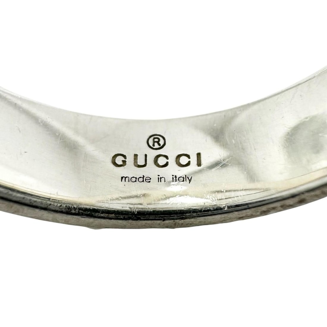GUCCI GG Interlocking Ring, Ag925 Silver, Men's Ring - 6