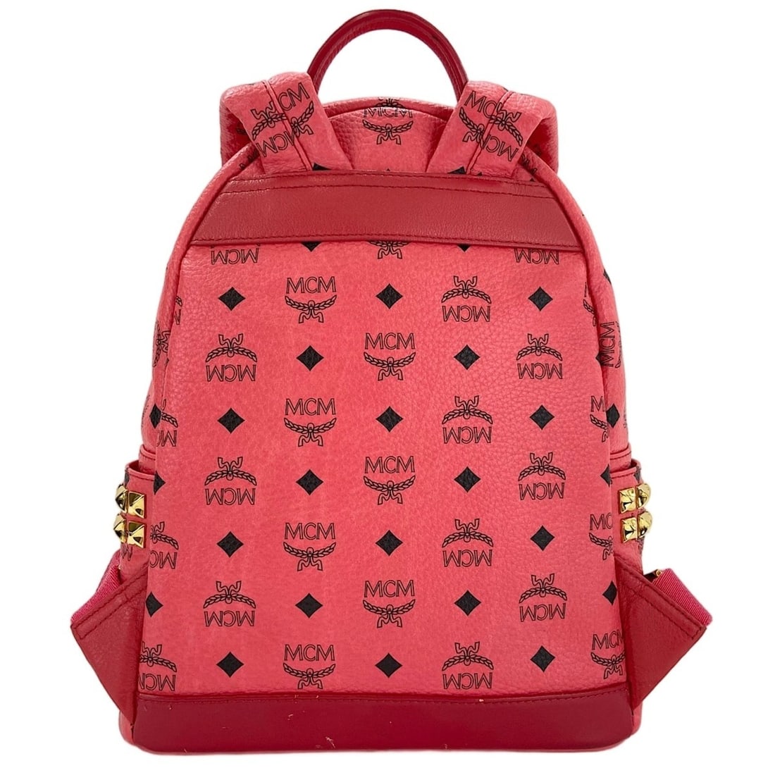 MCM Stark Side Studs Small Stud Backpack Red - 3