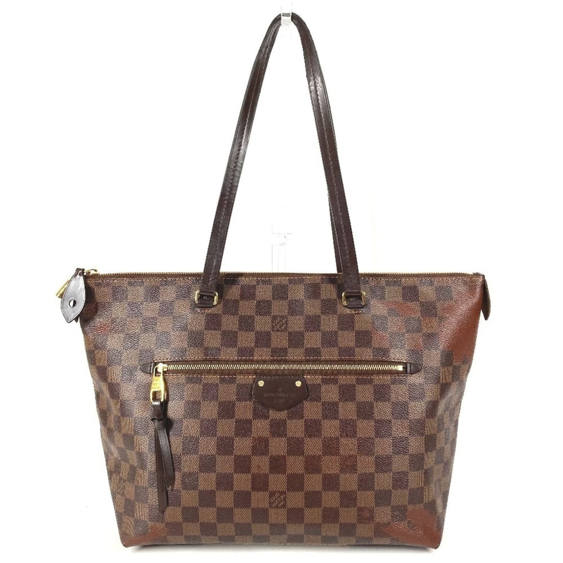 LOUIS VUITTON N41013 Damier Iena MM Shoulder Bag, Tote Canvas, Ebene Brown: --- Catalog ---Category: SizeSize (HxWxD): 27cm x 30cm x 16cm / 10.62'' x 11.81'' x 6.29''Category: DesignType: Shoulder bag, Tote bagColor: Brown, EbeneGender: Men,Women,UnisexMaterial: Damier
