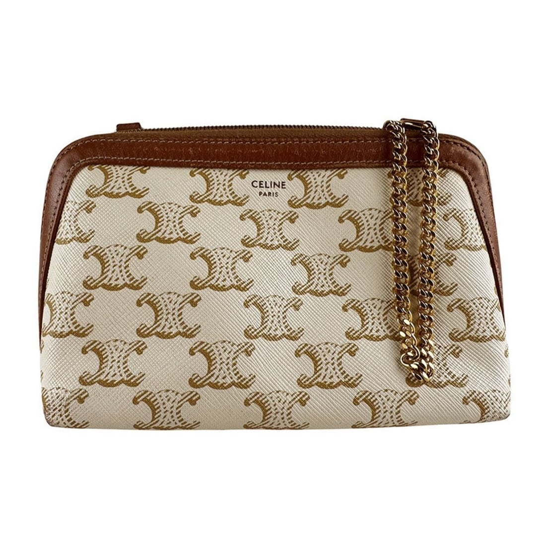 Celine CELINE Shoulder Bag, Coated Canvas and Leather, Brown White, Women's z10252: --- Catalog ---Category: SizeSize (HxWxD): 10cm x 17cm x 8cm / 3.93'' x 6.69'' x 3.14''Category: DesignType: Shoulder bagColor: Brown, WhiteGender: WomenMaterial: Coated canvas , Leather Category: Gen