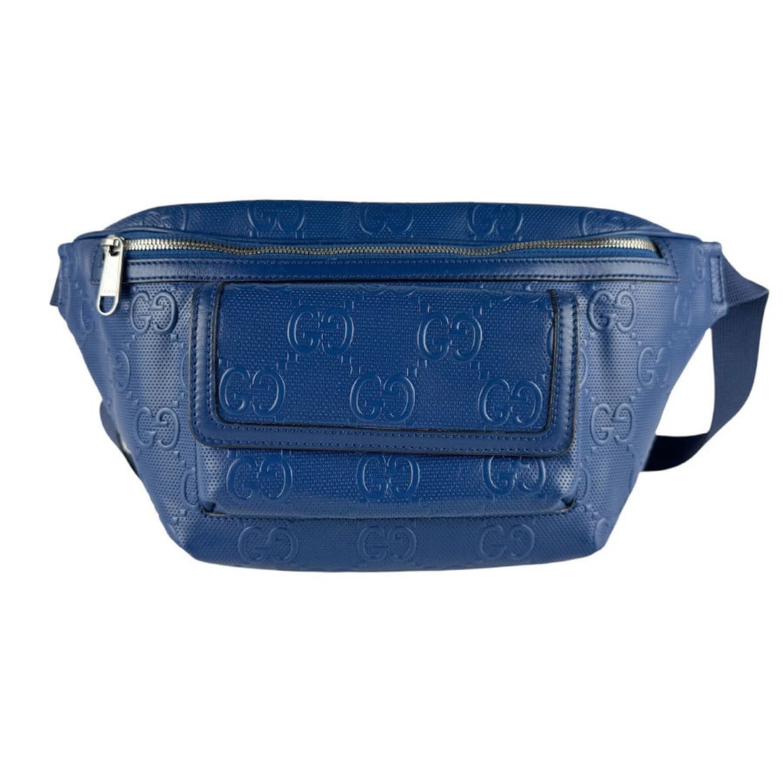 Gucci GUCCI Body Bag Waist GG Embossed Leather Blue Men's 645093 z10248: --- Catalog ---Category: SizeSize (HxWxD): 19cm x 22cm x 5cm / 7.48'' x 8.66'' x 1.96''Category: DesignType: Fanny pack, Sling bagColor: BlueGender: MenMaterial: Leather Category: GeneralMPN: 645093Br