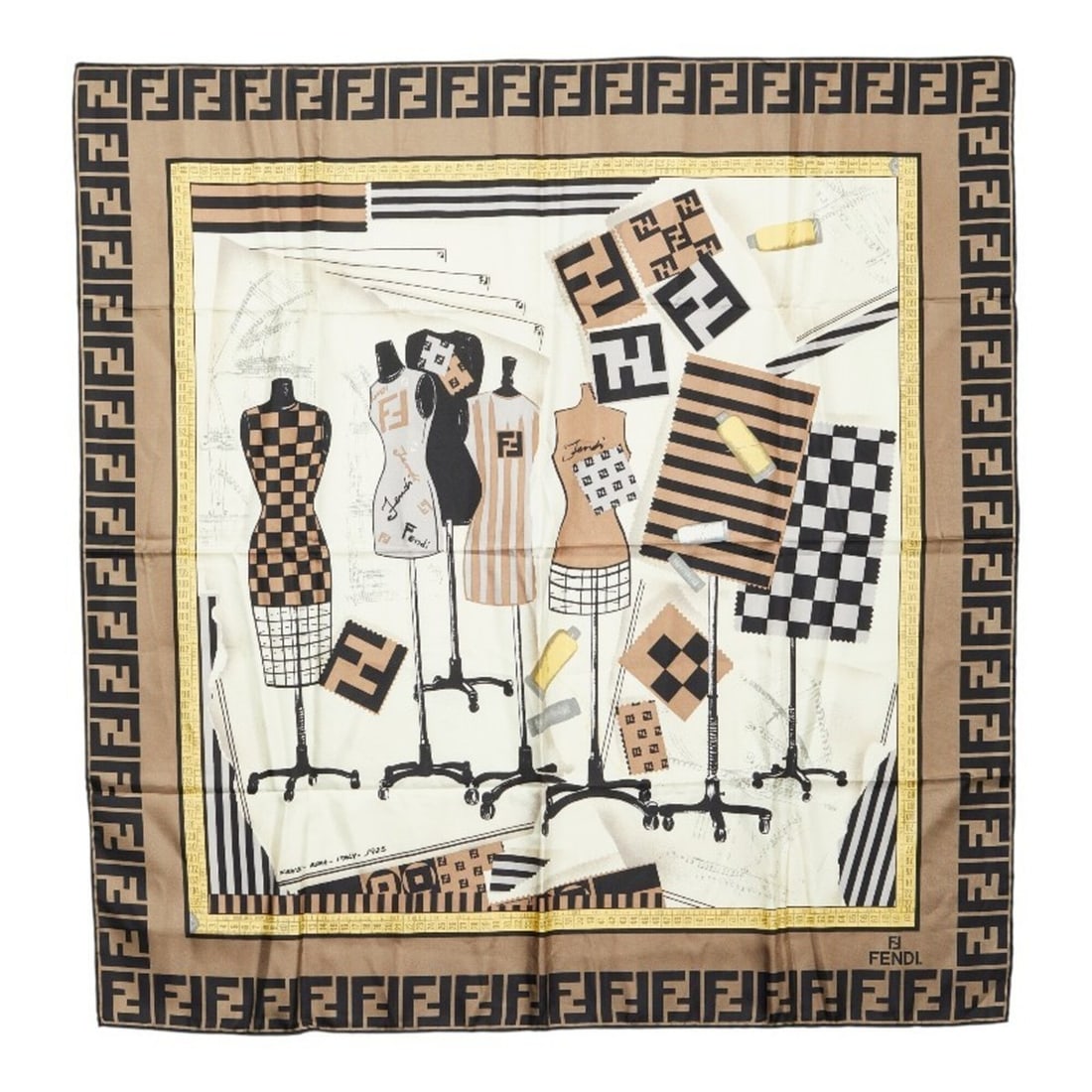 Fendi Zucca Torso Motif Scarf Muffler Multicolor Silk Women's FENDI: --- Catalog ---Category: SizeSize (LxW): 87cm x 86cm / 34.25'' x 33.85''Category: DesignType: ScarfColor: Multi-colorGender: WomenMaterial: Silk Category: GeneralBrand: Fendi--- Item List ---Section: 