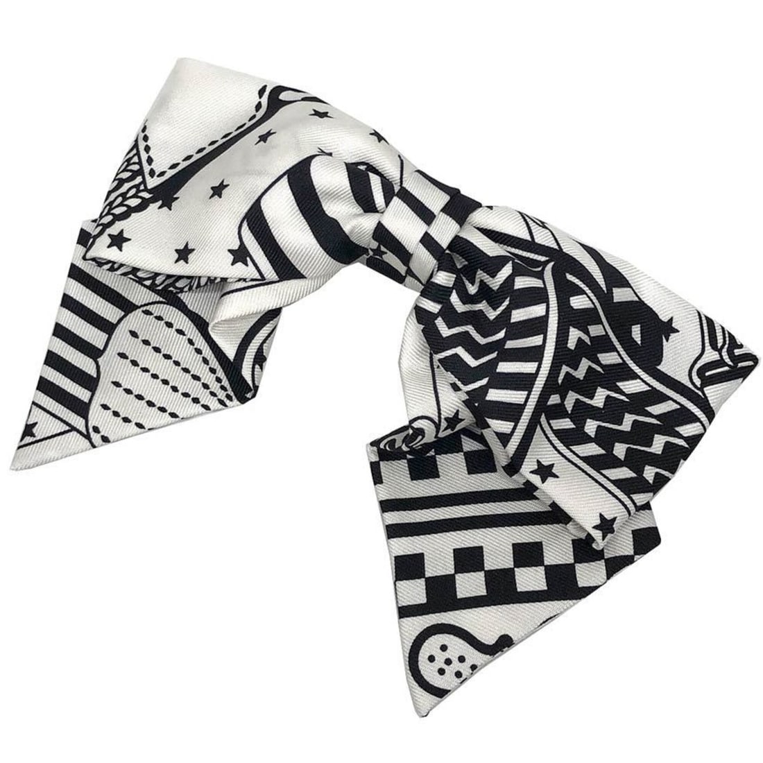 Hermes HERMES Ribbon Barrette Grenelle PM Zigzag BARRETTE GRENELLE ZIGZAG H241015G 02TU Noir (Black: --- Catalog ---Category: SizeSize (LxW): 9.5cm x 13.5cm / 3.74'' x 5.31''Category: DesignType: BarretteColor: Black, Noir, WhiteGender: WomenMaterial: SilkCategory: GeneralMPN: H241015G 02TUBrand: Her