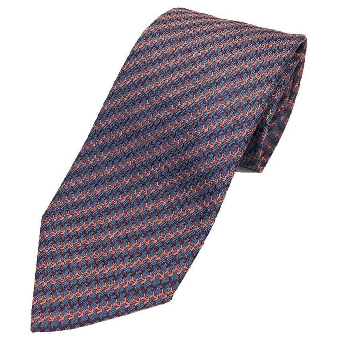 Hermes HERMES tie, H pattern, 659132T, navy x orange burgundy, silk, men's.: --- Catalog ---Category: SizeWidth: 8cm / 3.14''Category: DesignType: CravatColor: Bordeaux, Navy, OrangeGender: MenMaterial: Silk Category: GeneralMPN: 659132TBrand: HermesCountry of Origin: France--