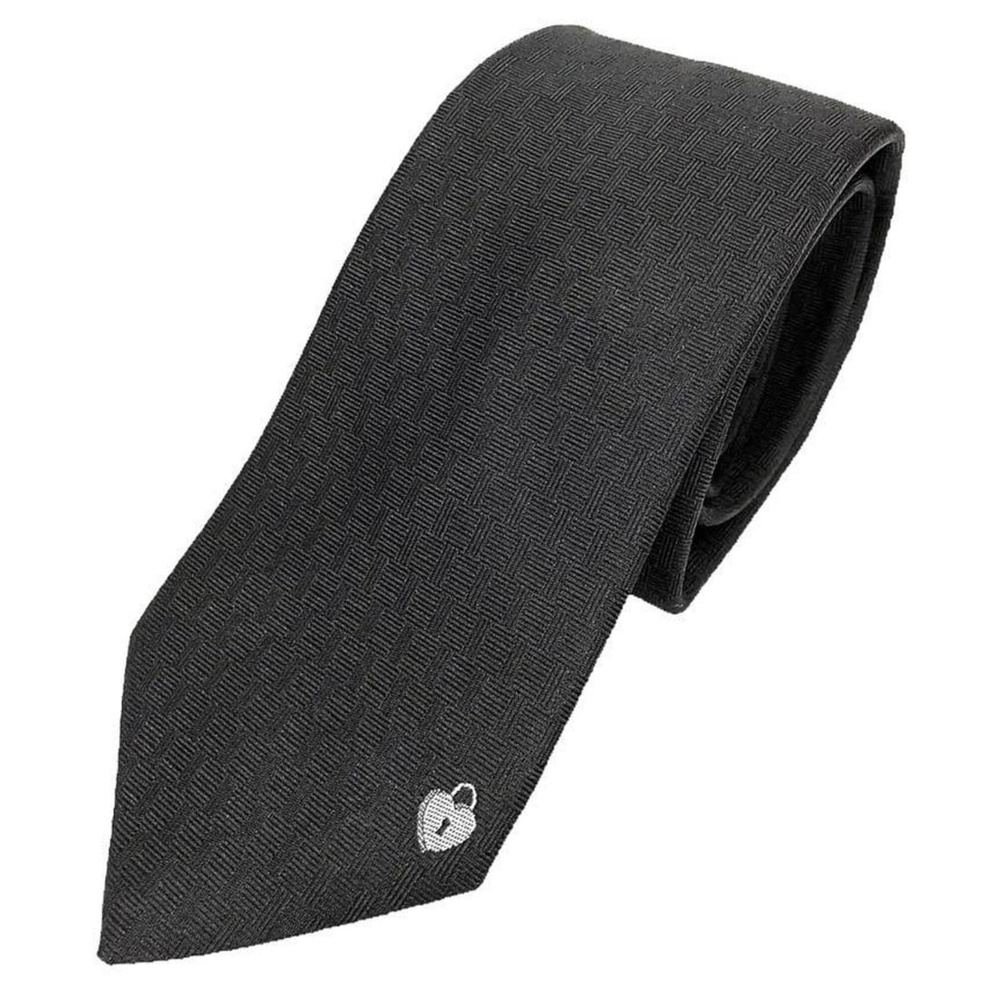 Hermes HERMES tie SOIE LOURDE 7CM LA CLEF DU BONHEUR 339315T 11 Black NOIR/GRIS Heart padlock: --- Catalog ---Category: SizeWidth: 7cm / 2.75''Category: DesignType: CravatColor: BlackGender: MenMaterial: Silk Category: GeneralMPN: 339315T 11Brand: HermesCountry of Origin: France--- Item List --
