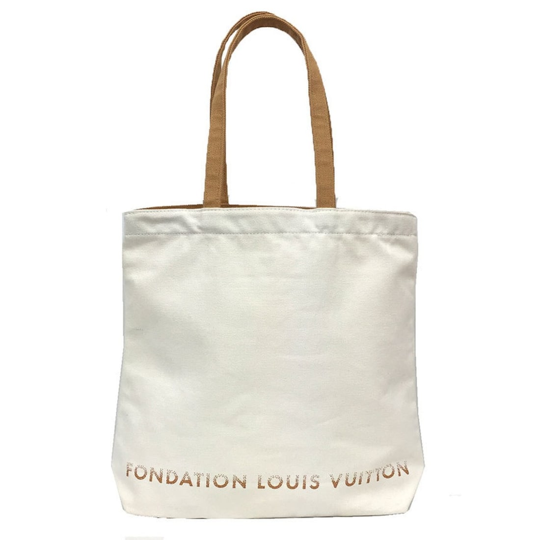 Louis Vuitton Museum Tote Bag FONDATION LOUIS VUITTON Canvas White x Beige Paris Limited Edition: --- Catalog ---Category: SizeSize (HxWxD): 43cm x 37cm x 8cm / 16.92'' x 14.56'' x 3.14''Category: DesignType: Tote bagColor: Beige, WhiteGender: WomenMaterial: Canvas Category: GeneralBrand: Louis Vu