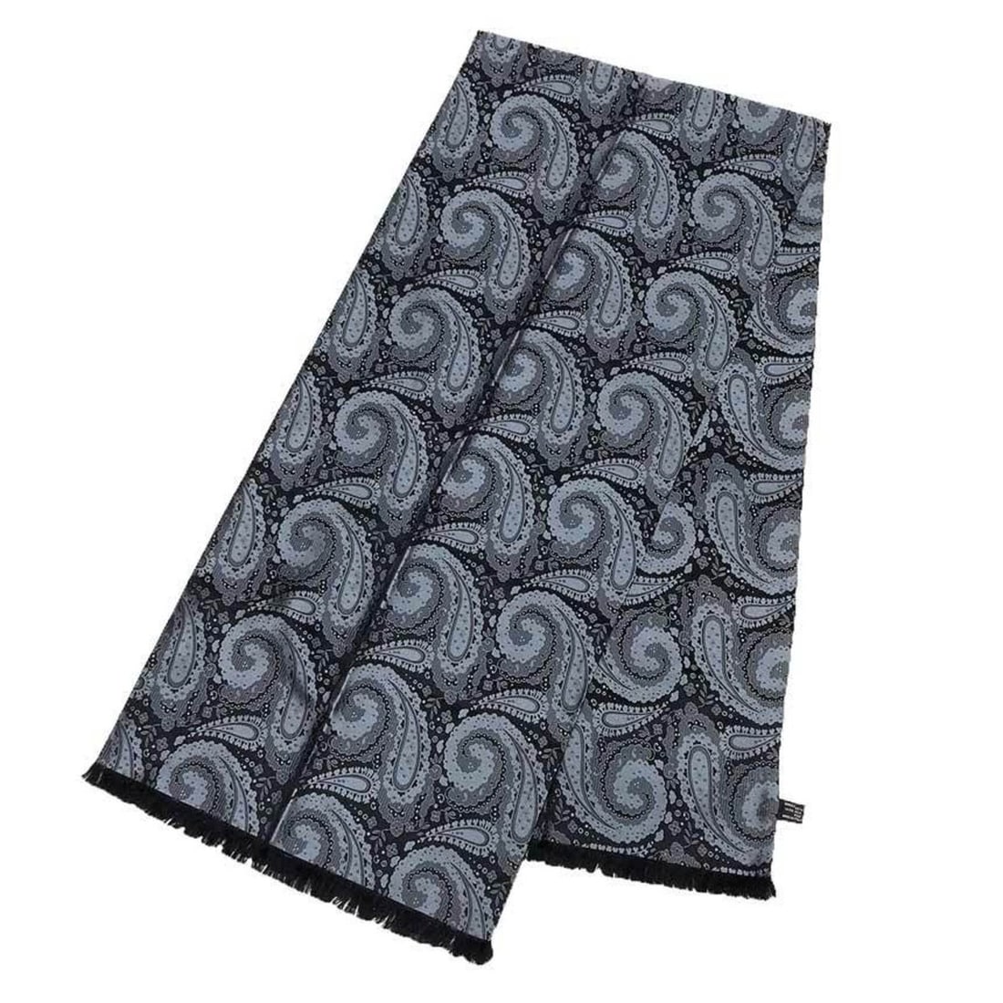 GUCCI Silk Stole Long Scarf Paisley Gray Men's: --- Catalog ---Category: PackNumber in Pack: 2Category: SizeSize (LxW): 1.48m x 34cm / 58.26'' x 13.38''Category: DesignType: StoleColor: GrayGender: MenMaterial: Silk Category: GeneralBrand: GucciCou