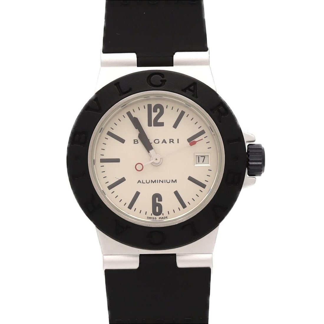 Bulgari Aluminum AL29A Other Quartz Watch: --- Catalog ---Category: SizeCase Diameter: 29mm / 1.14''Category: DesignType: WristwatchGender: WomenColor (Dial): SilverMaterial (Band): RubberCategory: GeneralMPN: AL29ABrand: BvlgariCategory: Move