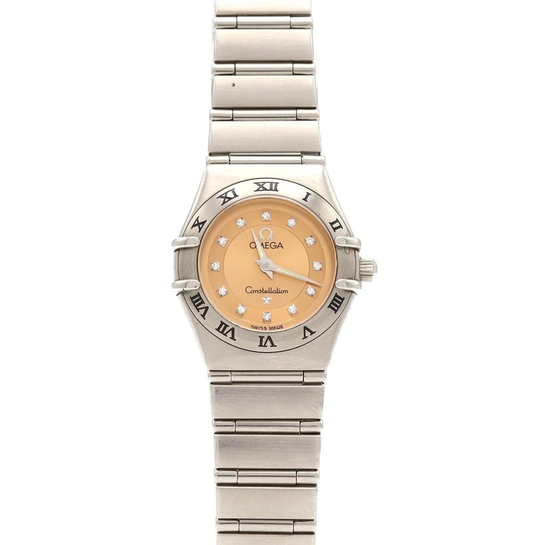 Omega Constellation Mini 12P Cindy Crawford "LIMITED" 1564.65 SS Quartz Watch: --- Catalog ---Category: SizeWrist Size: 15.5cm / 6.1''Case Diameter: 22.5mm / 0.89''Category: DesignType: WristwatchGender: WomenColor (Dial): PinkMaterial (Band): Stainless steelMaterial (Case): Sta