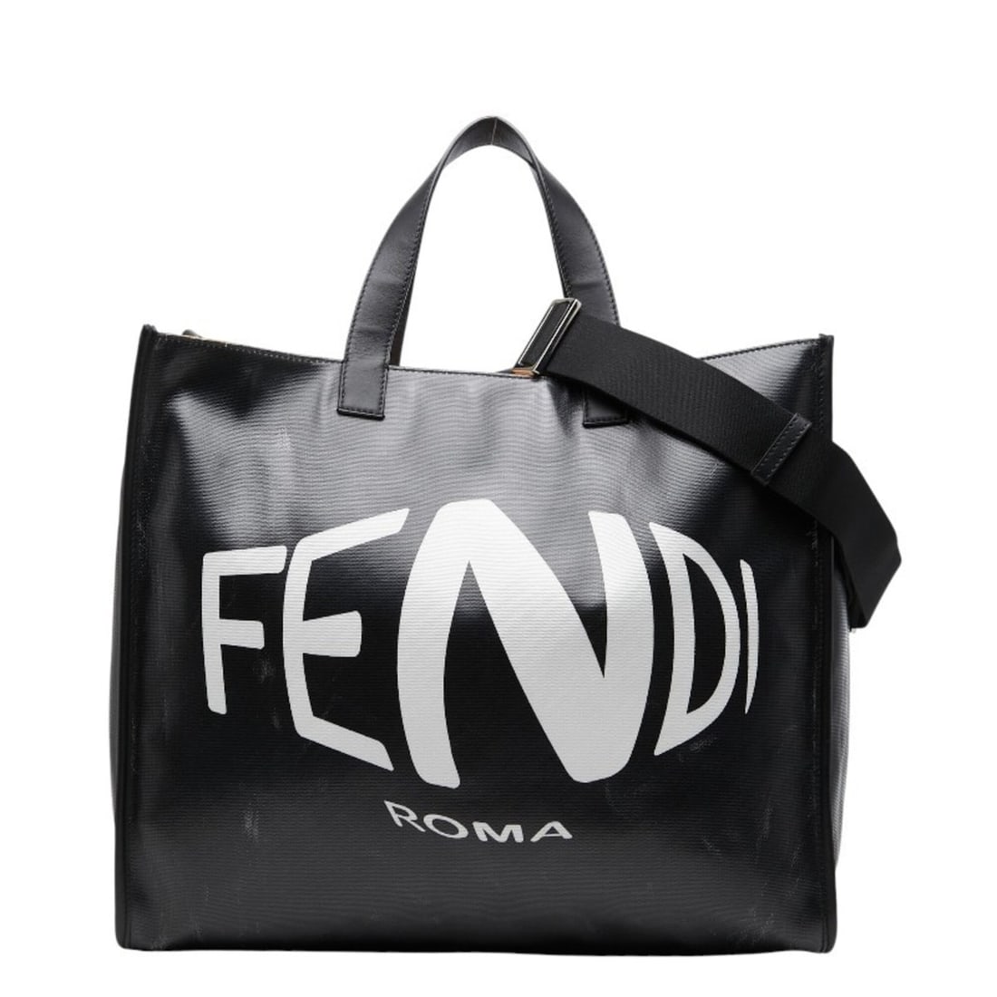 Fendi Big Logo Fisheye Tote Bag Shoulder 2WAY 7VA390 Black White Leather Women's FENDI: --- Catalog ---Category: SizeSize (HxWxD): 34cm x 39.5cm x 17.5cm / 13.38'' x 15.55'' x 6.88''Category: DesignType: Shoulder bag, Tote bagColor: Black, WhiteGender: WomenMaterial: PVC Category: Genera