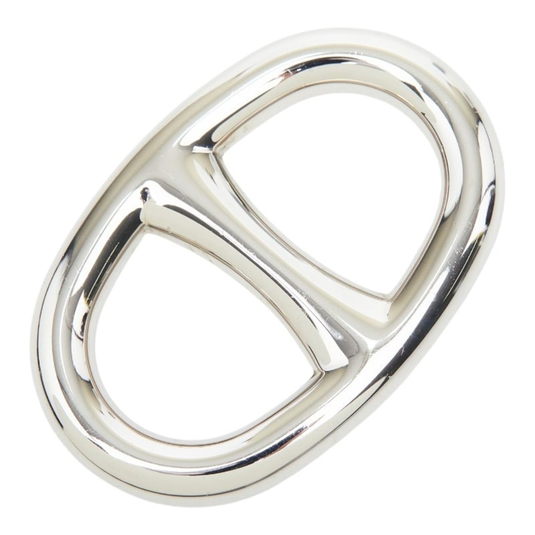 Hermes Chaine d'Ancre Scarf Ring, Silver Metal, Women's (1 of 3)