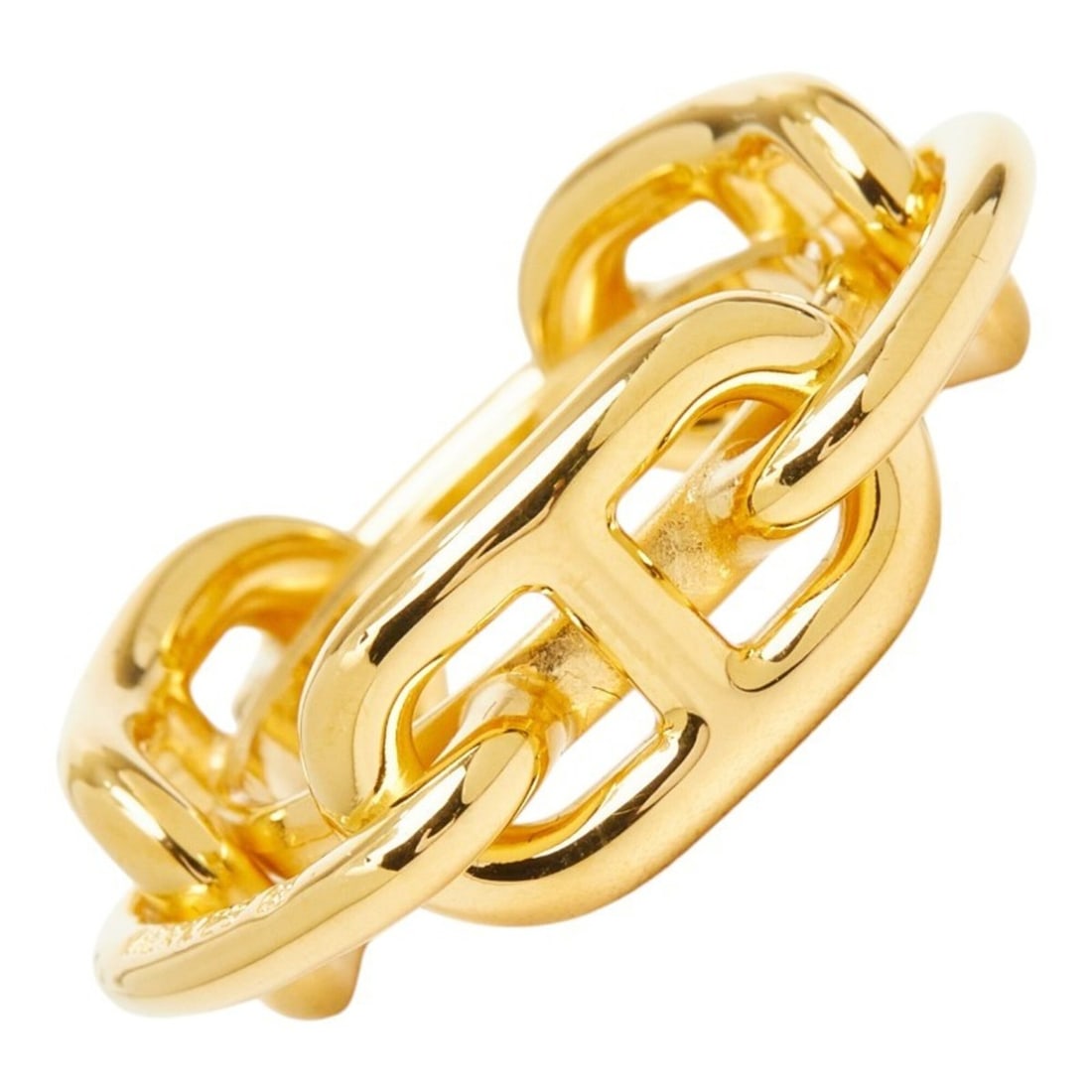 Hermes Chaine d'Ancre Scarf Ring, Gold Plated, Women's: --- Catalog ---Category: DesignColor: GoldGender: WomenCategory: GeneralBrand: Hermes--- Item List ---Section: ConditionRanking: Rank A Used - A few traces of usage, some scratches / dirt can be seen 