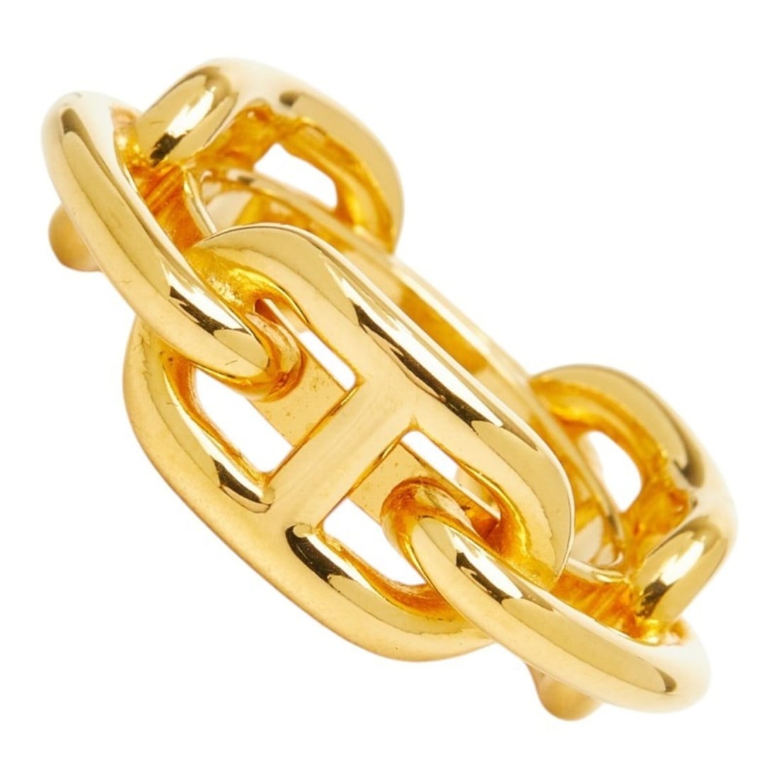 Hermes Chaine d'Ancre Scarf Ring, Gold Plated, Women's: --- Catalog ---Category: DesignColor: GoldGender: WomenCategory: GeneralBrand: Hermes--- Item List ---Section: ConditionRanking: Rank A Used - A few traces of usage, some scratches / dirt can be seen 