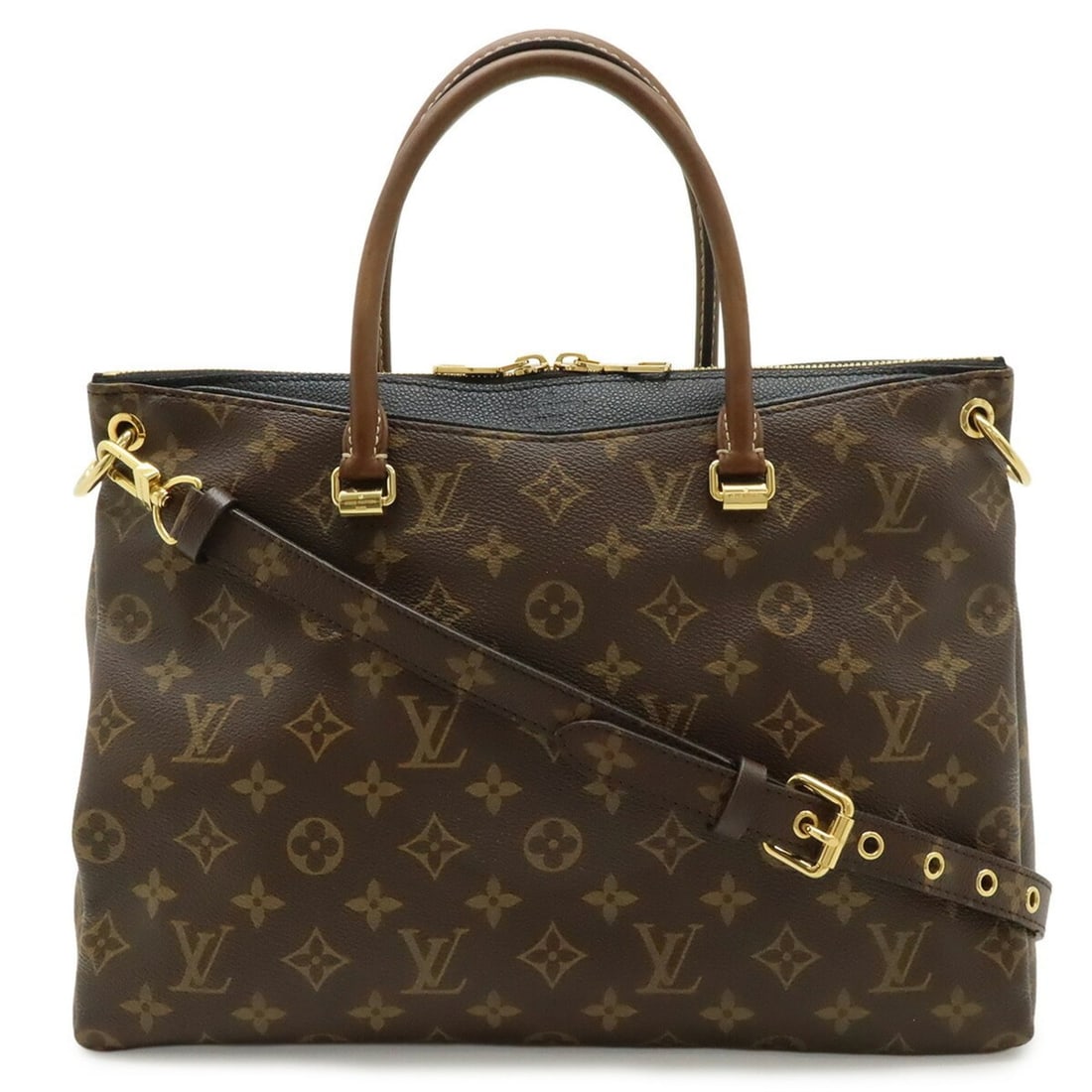 LOUIS VUITTON Louis Vuitton Monogram Pallas Handbag Shoulder Bag Noir Black M41064: --- Catalog ---Category: SizeSize (HxWxD): 25cm x 34cm x 12.5cm / 9.84'' x 13.38'' x 4.92''Category: DesignType: Handbag, Shoulder bagColor: NoirGender: WomenMaterial: Monogram , Canvas , PVC , Coated