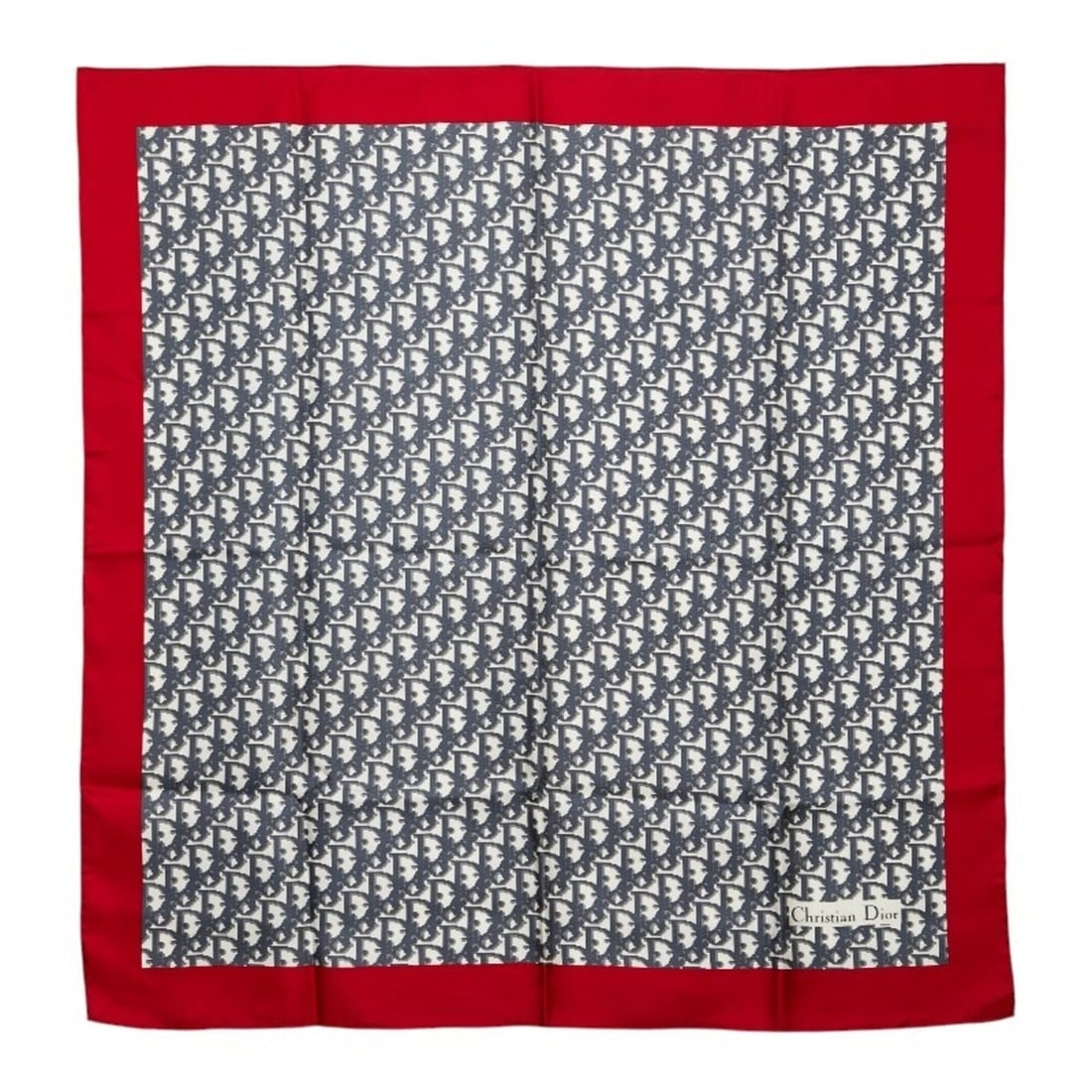 Christian Dior Dior Trotter Scarf Muffler Red Navy White Silk Women's: --- Catalog ---Category: SizeSize (LxW): 80cm x 77.5cm / 31.49'' x 30.51''Category: DesignType: ScarfColor: Navy, Red color, WhiteGender: WomenMaterial: Silk Category: GeneralBrand: Christian Dior--- 