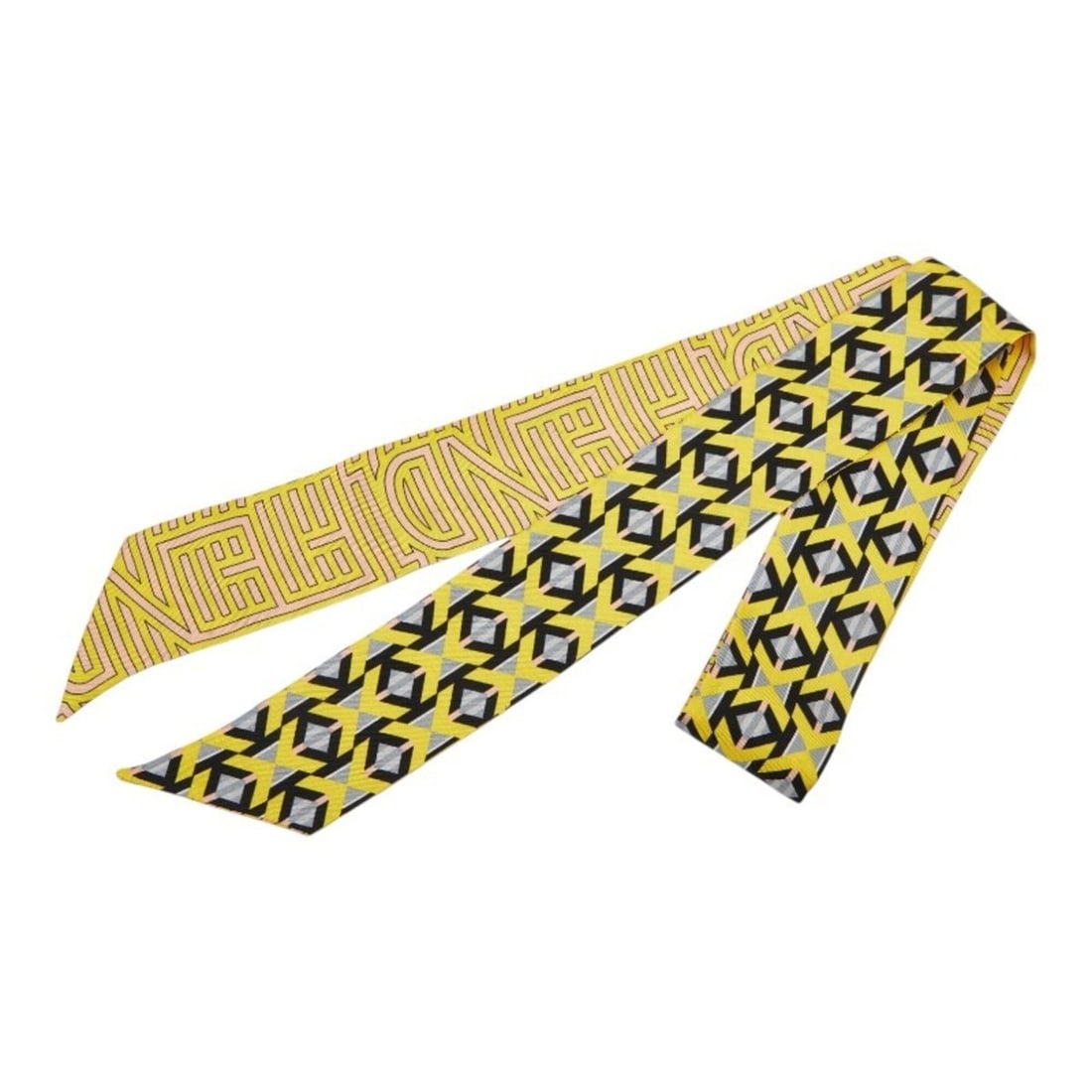 Fendi Scarf Muffler Twilly Rappie Yellow Silk Women's FENDI: --- Catalog ---Category: SizeSize (LxW): 1.14m x 5cm / 45.27'' x 1.96''Category: DesignType: ScarfColor: YellowGender: WomenMaterial: Silk Category: GeneralBrand: Fendi--- Item List ---Section: Condit