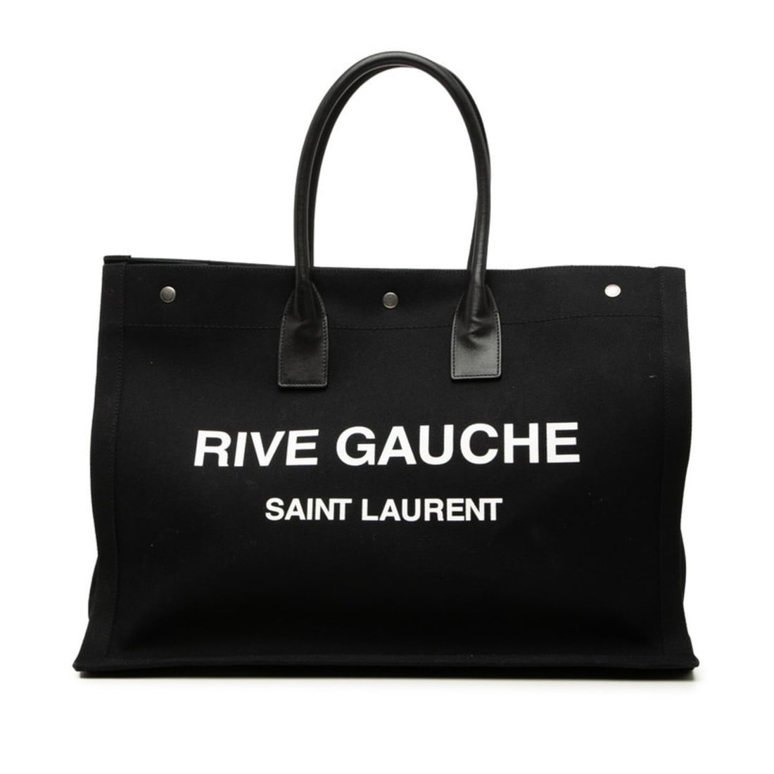 Saint Laurent RIVE GAUCHE Logo Print Tote Bag GNR509415 Black Canvas Leather Women's SAINT LAURENT: --- Catalog ---Category: SizeHandle Drop: 16.00cm / 6.30''Size (HxWxD): 35cm x 47cm x 17.5cm / 13.77'' x 18.5'' x 6.88''Category: DesignType: Tote bagColor: BlackGender: WomenMaterial: Canvas , Leathe