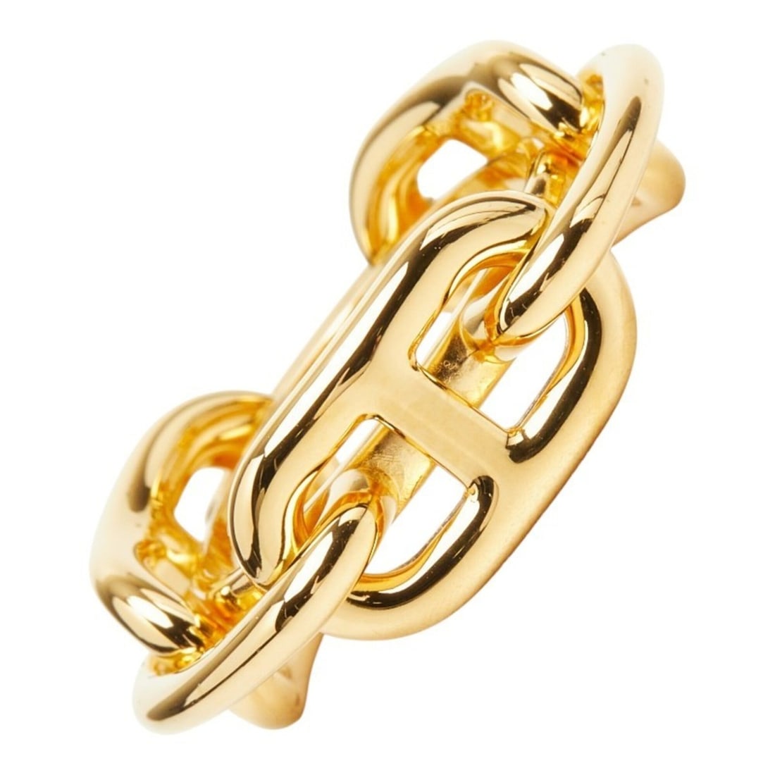 Hermes Chaine d'Ancre Legato Scarf Ring, Gold Plated, Women's: --- Catalog ---Category: DesignType: Scarf ringColor: GoldGender: WomenCategory: GeneralBrand: HermesCategory: Physical PropertiesSize (HxWxD): 1.98cm x 2.95cm / 0.77'' x 1.16''--- Item List ---Sectio