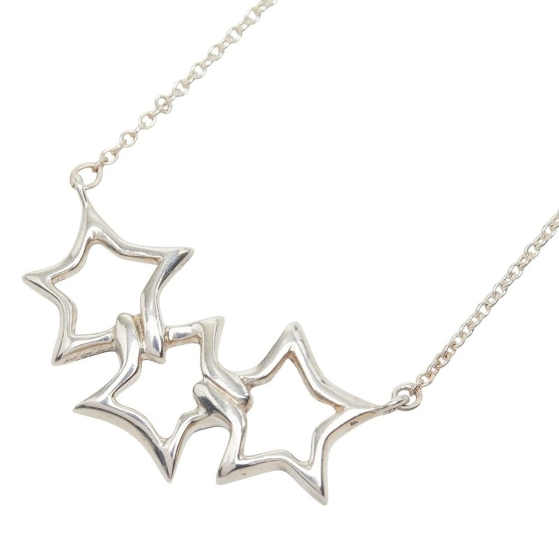 Tiffany & Co. Triple Star Necklace Pendant, SV925 Silver, Women's.: --- Catalog ---Category: SizeWeight: 2.3g / 0.08oz.Pendant Size: 12.6mm x 25.2mm / 0.49'' x 0.99''Neck Circumference: 43.5 cm / 17.12''Category: DesignGender: WomenMaterial: Silver 925Pendant Type: Pe