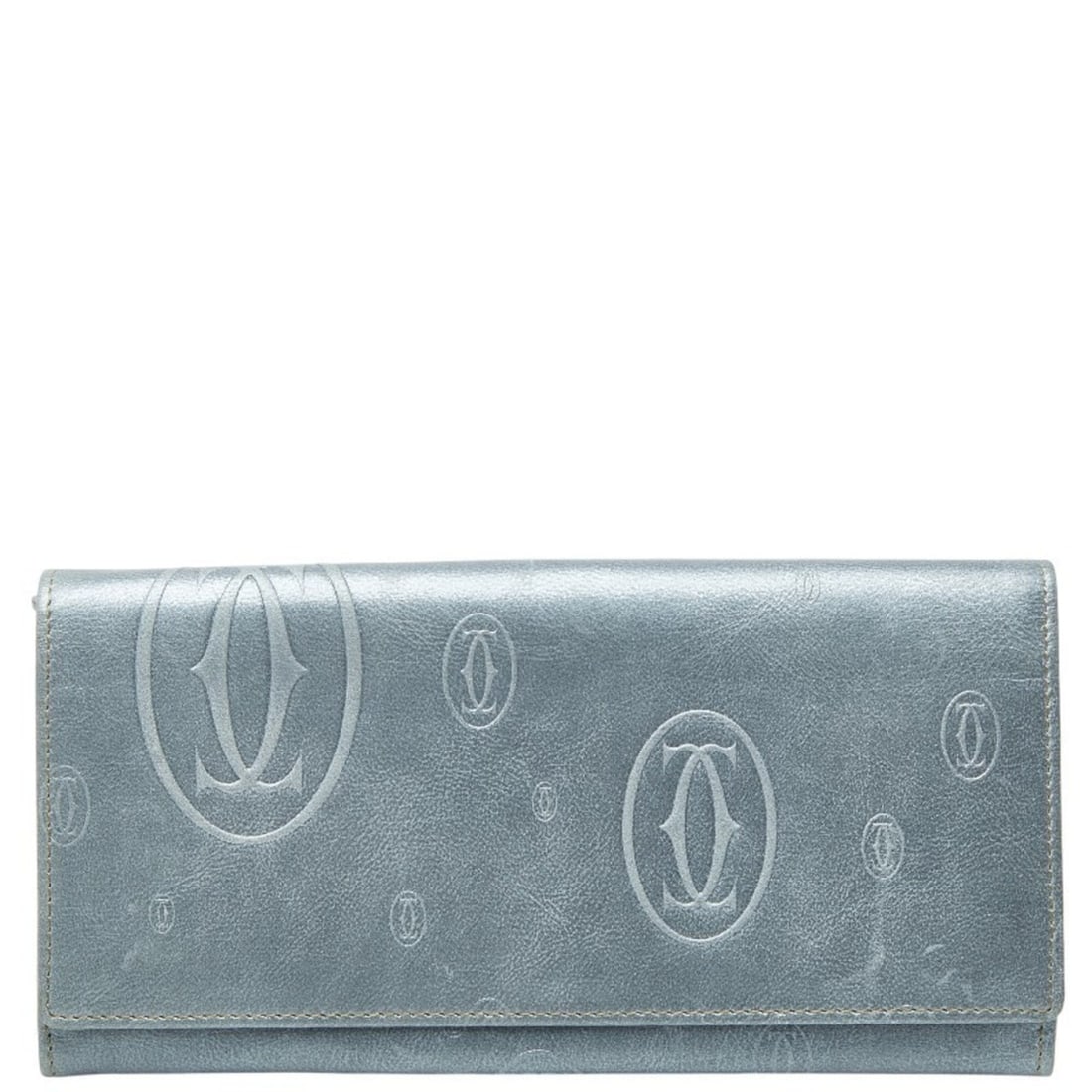 Cartier Happy Birthday Logo Long Wallet, Metallic Blue Leather, Women's.: --- Catalog ---Category: SizeSize (HxWxD): 10cm x 19cm x 2cm / 3.93'' x 7.48'' x 0.78''Category: DesignType: Long wallet (bi-fold)Color: Metallic blueGender: WomenMaterial: Leather Category: GeneralLi
