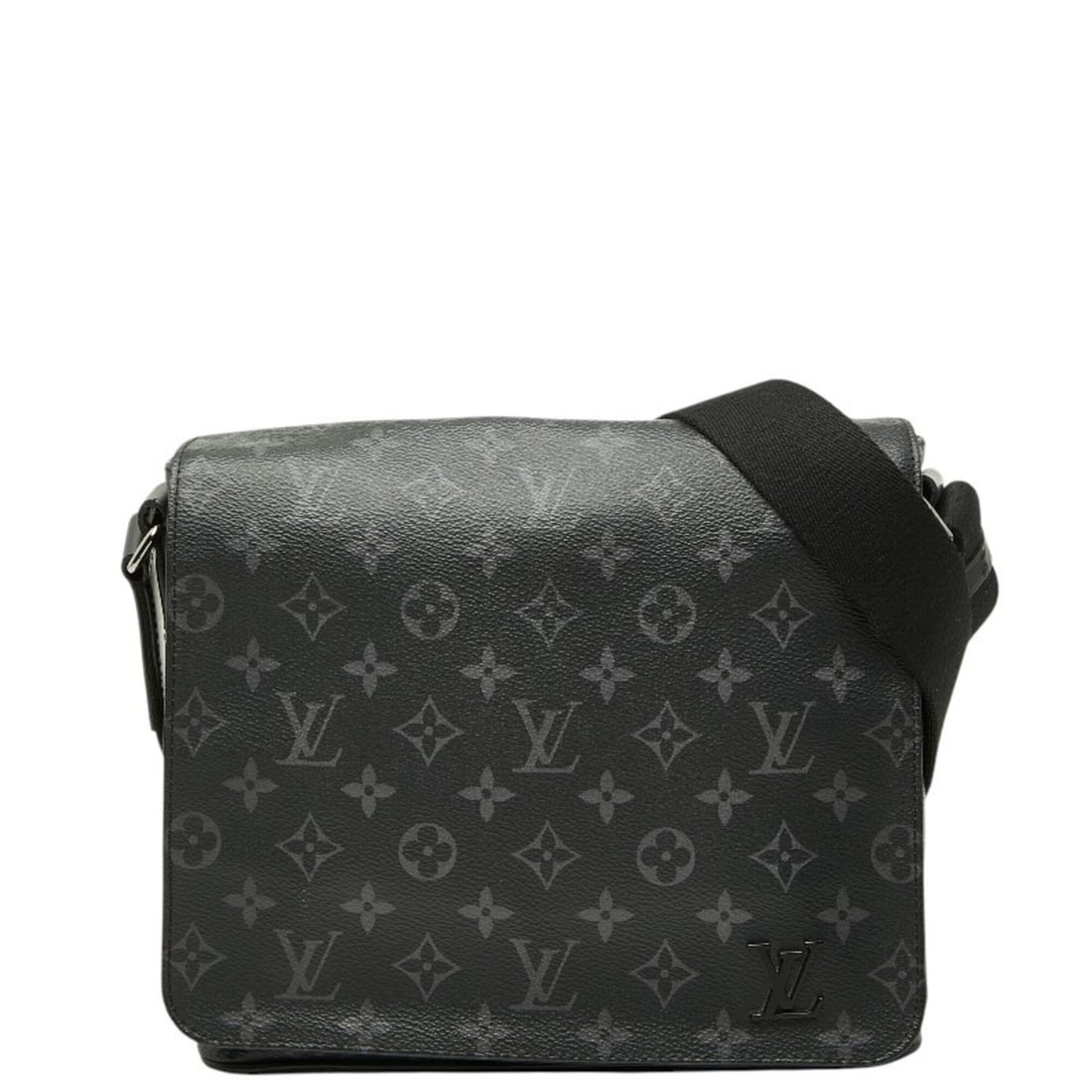Louis Vuitton Monogram Eclipse District PM Crossbody Shoulder Bag Messenger M44000 Black Leather: --- Catalog ---Category: SizeStrap Drop: 60cm / 23.62''Size (HxWxD): 22cm x 25cm x 7cm / 8.66'' x 9.84'' x 2.75''Category: DesignType: Shoulder bagColor: BlackGender: MenClosure: MagnetMaterial: PVC