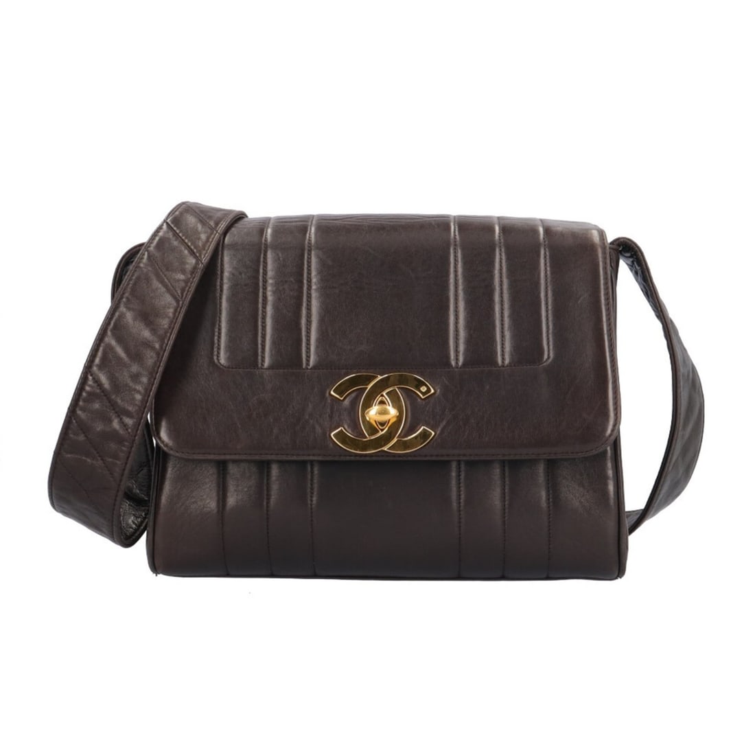 Chanel Mademoiselle Shoulder Bag, Handbag, Leather, Black, Women's CHANEL: --- Catalog ---Category: SizeWeight: 625g / 1.37lb.Size (HxWxD): 19cm x 27cm x 9cm / 7.48'' x 10.62'' x 3.54''Strap Length: 114cm / 44.88''Category: DesignType: Handbag, Shoulder bagColor: BlackGender