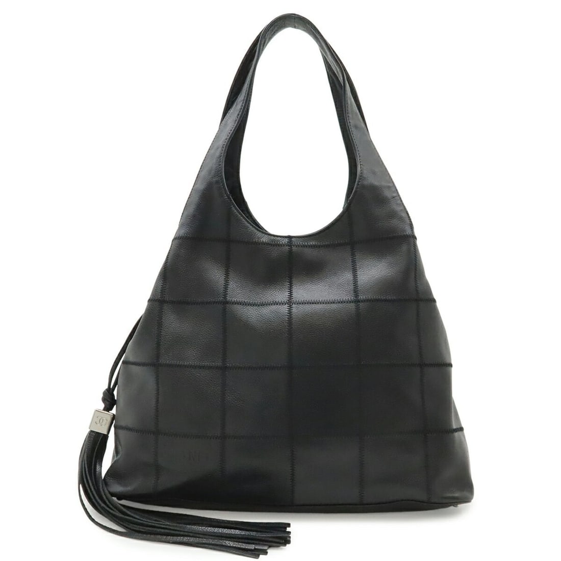 CHANEL Chocolate Bar Tote Bag/Shoulder Bag, Caviar Leather, Black, A19983: --- Catalog ---Category: SizeSize (HxWxD): 30.5cm x 27cm x 26.5cm / 12'' x 10.62'' x 10.43''Category: DesignType: Shoulder bag, Tote bagColor: Black, IvoryGender: WomenMaterial: Grained Calfskin Categ
