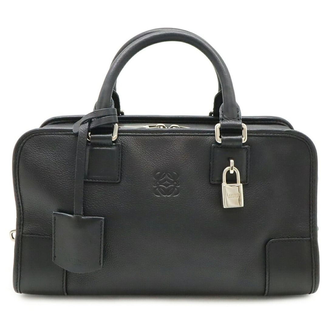 LOEWE Amazona 28 Anagram Handbag, Leather, Black, 352.79.A03: --- Catalog ---Category: SizeSize (HxWxD): 17cm x 29cm x 13.5cm / 6.69'' x 11.41'' x 5.31''Category: DesignType: HandbagColor: BlackGender: WomenMaterial: Leather Category: GeneralMPN: 352.79.A03Brand