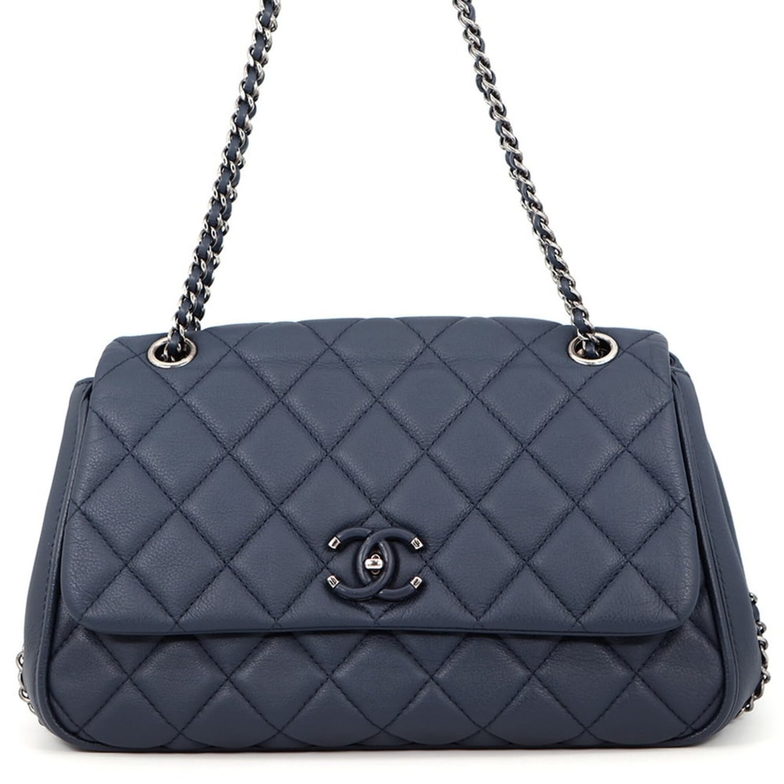 Chanel Chain Shoulder Bag, Matelassé, Coco Mark, CHANEL 2-way Handbag, Women's: --- Catalog ---Category: SizeSize (HxWxD): 16cm x 29cm / 6.29'' x 11.41''Category: DesignType: Handbag, Shoulder bagColor: NavyGender: WomenMaterial: Leather Hardware Color: Matte silverLeather/Fur Ty