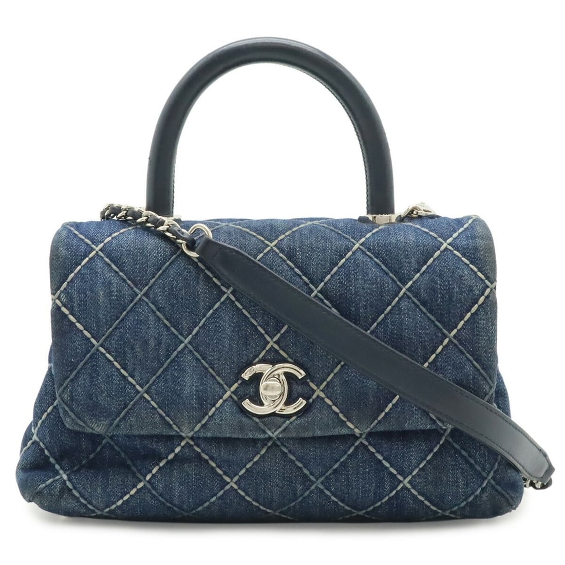 CHANEL Wild Stitch Flap Bag, Coco Handle XS Handbag, Chain Shoulder Denim Blue A92990: --- Catalog ---Category: SizeWeight: 520g / 1.14lb.Size (HxWxD): 13.5cm x 22.5cm x 9.5cm / 5.31'' x 8.85'' x 3.74''Strap Length: 95cm / 37.4''Category: DesignType: HandbagColor: BlueGender: WomenMater
