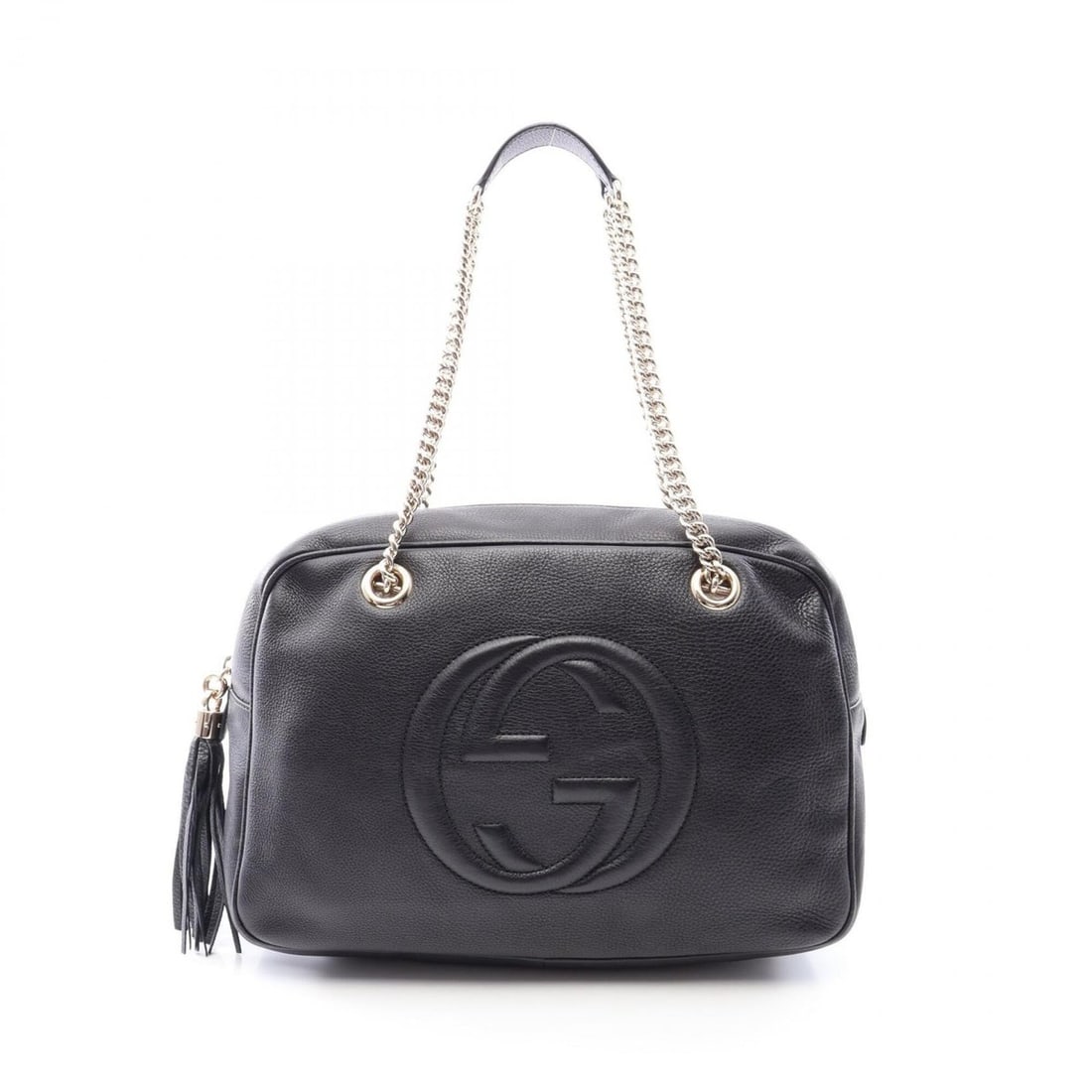Gucci Soho Interlocking G Shoulder Bag Handbag Leather Women's Black 353126: --- Catalog ---Category: SizeSize (HxWxD): 25cm x 37cm x 13cm / 9.84'' x 14.56'' x 5.11''Strap Length: 60cm / 23.62''Category: DesignType: Handbag, Shoulder bagColor: BlackGender: WomenMaterial: Leath