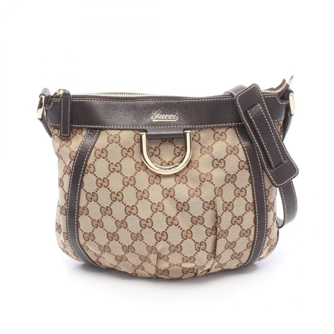 Gucci Abbey GG Canvas Shoulder Bag/Handbag, and Leather, Women's, Beige/Brown, 203257: --- Catalog ---Category: SizeSize (HxWxD): 25cm x 26cm x 3cm / 9.84'' x 10.23'' x 1.18''Strap Length: 113cm - 118cm / 44.48'' - 46.45''Category: DesignType: Handbag, Shoulder bagColor: Beige, BrownGen