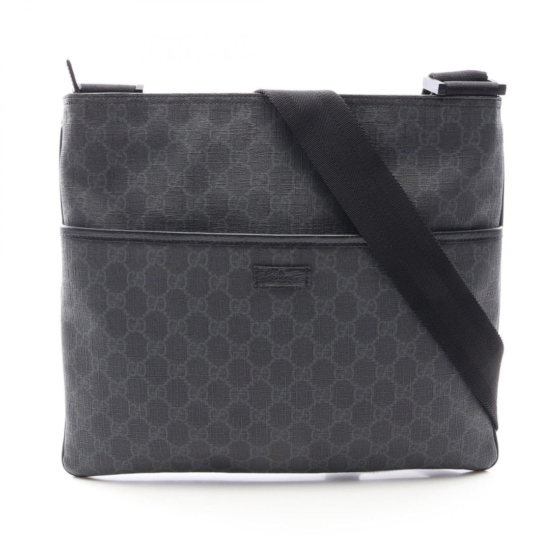 Gucci GG Supreme Shoulder Bag/Handbag, Coated Canvas and Leather, Men's/Women's, Black/Gray, 162904: --- Catalog ---Category: SizeSize (HxWxD): 29cm x 35cm x 3cm / 11.41'' x 13.77'' x 1.18''Strap Length: 74cm - 136cm / 29.13'' - 53.54''Category: DesignType: Handbag, Shoulder bagColor: Black, GrayGend