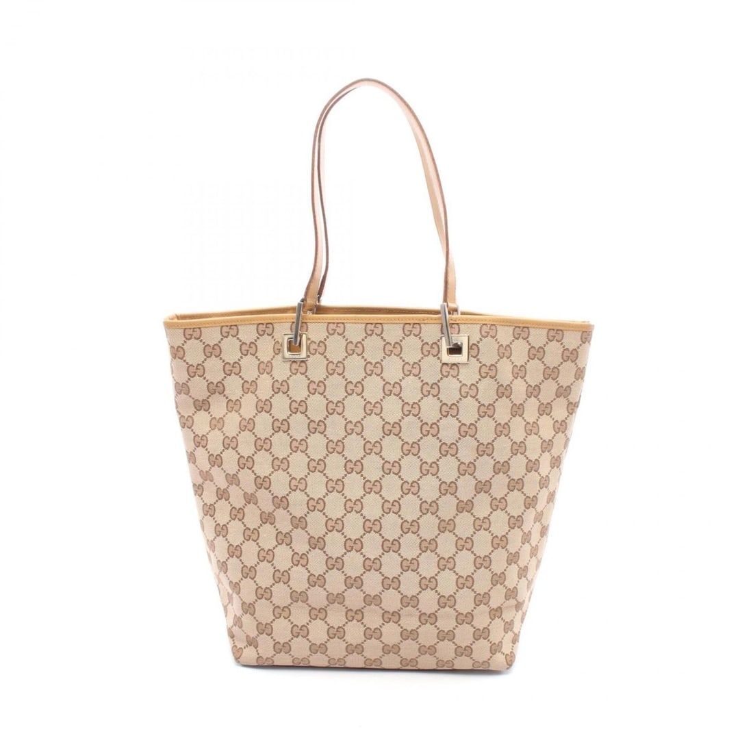Gucci GG Canvas Tote Bag Handbag Leather Women's Beige/Brown 002 1098: --- Catalog ---Category: SizeSize (HxWxD): 31cm x 25cm x 11.5cm / 12.2'' x 9.84'' x 4.52''Strap Length: 45cm / 17.71''Category: DesignType: Handbag, Tote bagColor: Beige, BrownGender: WomenMaterial: G