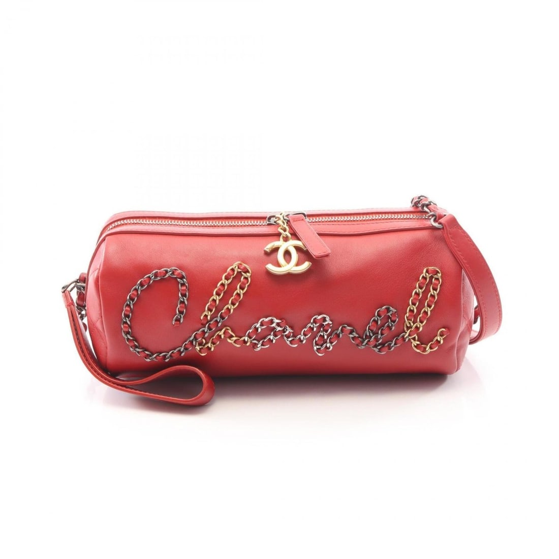 Chanel bowling bag, combination hardware, shoulder handbag, leather, women's, red, AS1779: --- Catalog ---Category: SizeSize (HxWxD): 11cm x 23.5cm x 11cm / 4.33'' x 9.25'' x 4.33''Category: DesignType: Handbag, Shoulder bagColor: Red colorGender: WomenMaterial: Leather Category: GeneralMPN