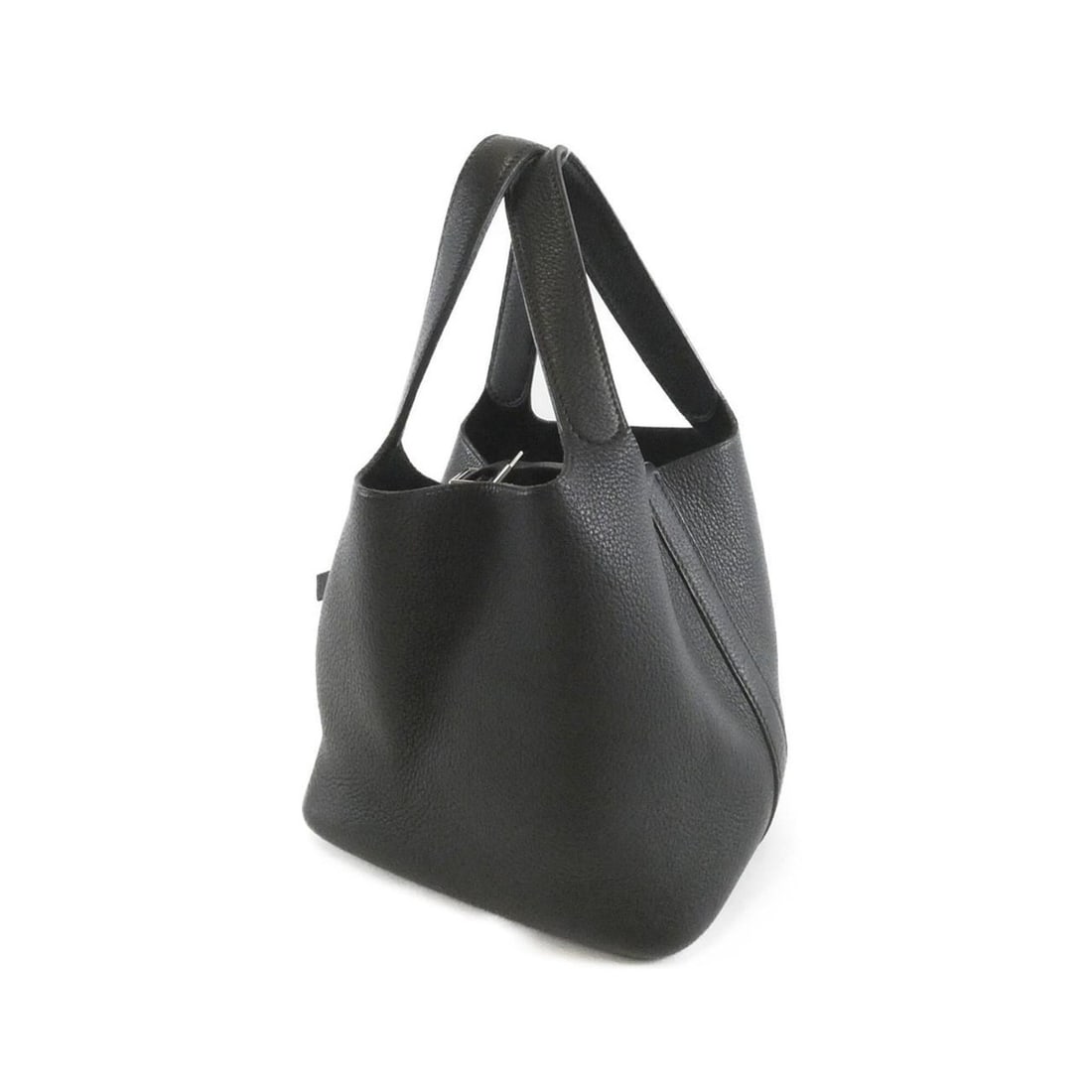 Hermes Picotin PM 036844CK Handbag: --- Catalog ---Category: SizeSize (HxWxD): 19cm x 18cm x 13.5cm / 7.48'' x 7.08'' x 5.31''Category: DesignType: HandbagColor: BlackGender: WomenMaterial: Taurillon clemence leather Category: GeneralBr