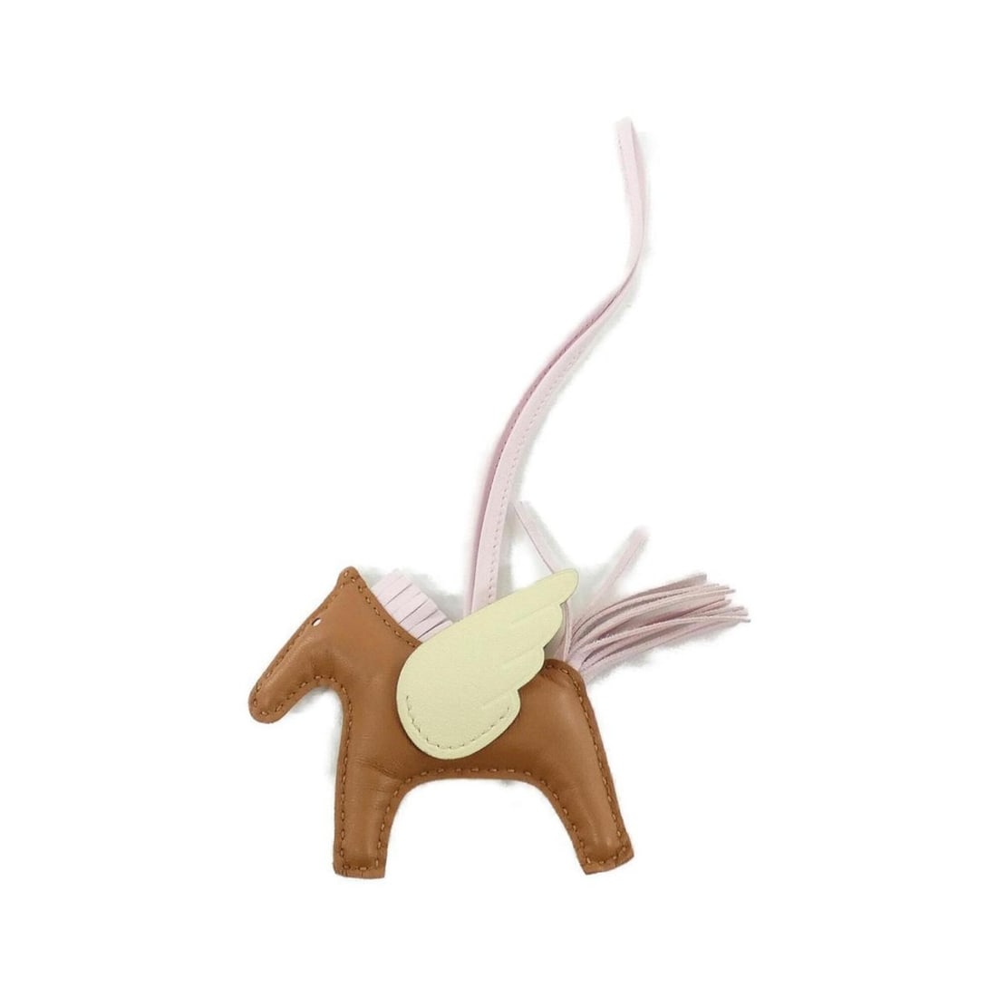 Hermes Rodeo Pegasus Accessory Bag Charm PM 083010CA: --- Catalog ---Category: SizeSize (HxWxD): 75.00mm x 85.00mm / 2.95'' x 3.35''Category: DesignType: Handbag charmColor: Brown, Gold, JauneGender: Women,MenMaterial: Agneau MiloCategory: GeneralBrand: 