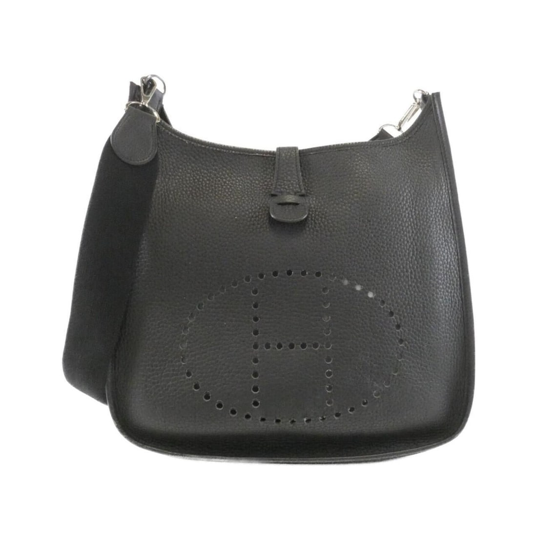 Hermes Evelyne II GM 043760CK Shoulder Bag: --- Catalog ---Category: SizeSize (HxWxD): 32cm x 30cm x 9cm / 12.59'' x 11.81'' x 3.54''Category: DesignType: Shoulder bagColor: BlackGender: Women,MenMaterial: Taurillon clemence leather Category: G