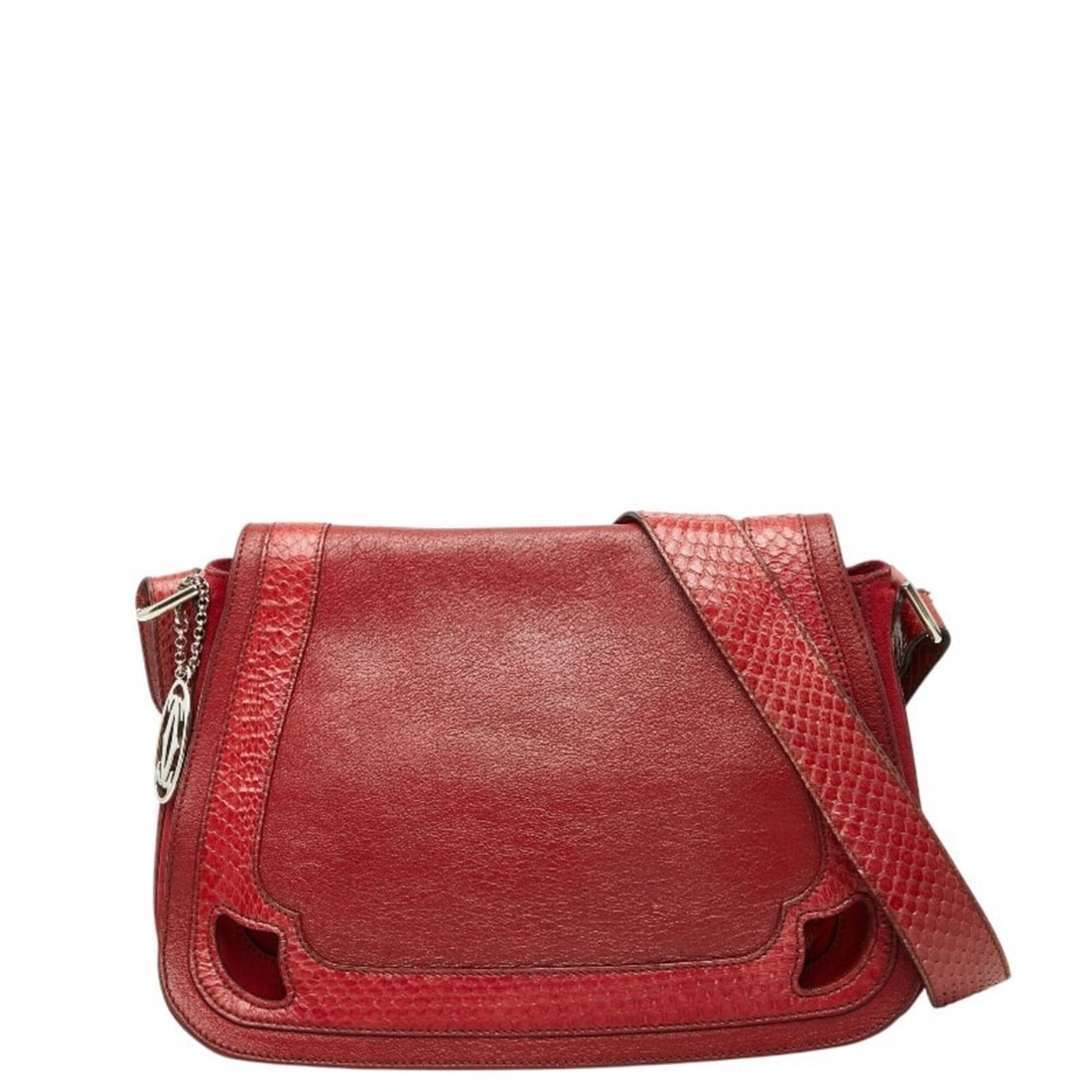 Cartier Marcello Crossbody Shoulder Bag, Red Leather Suede, Women's.: --- Catalog ---Category: SizeStrap Drop: 50cm / 19.68''Size (HxWxD): 24cm x 32cm x 7cm / 9.44'' x 12.59'' x 2.75''Category: DesignType: Shoulder bagColor: Red colorGender: WomenClosure: MagnetMaterial