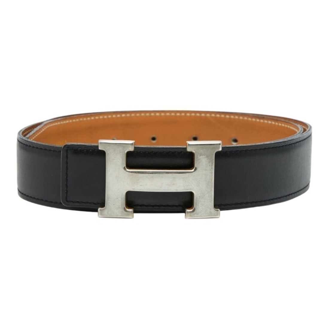 Hermes Constance H-belt, reversible belt, size: 70, black/beige, box calf leather, women's.: --- Catalog ---Category: SizeWidth: 3cm / 1.18''Length: 65cm - 72.5cm / 25.59'' - 28.54''Category: DesignType: Standard beltColor: Beige, BlackGender: WomenReversible: YesLeather/Fur Type: Box calf le