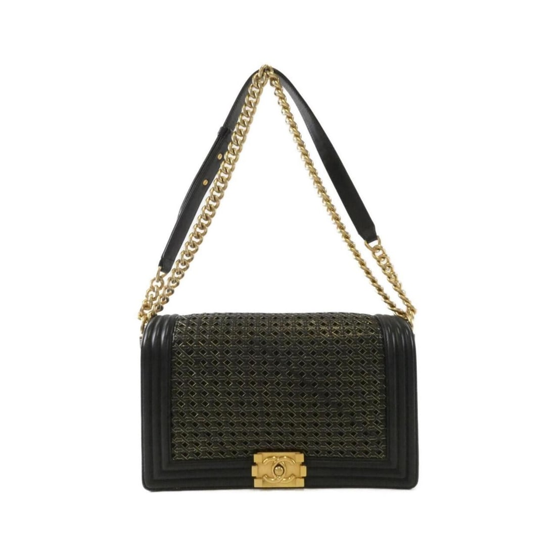 Chanel Boy line 90183 shoulder bag: --- Catalog ---Category: SizeSize (HxWxD): 18cm x 28cm x 8cm / 7.08'' x 11.02'' x 3.14''Category: DesignType: Shoulder bagColor: BlackGender: WomenMaterial: Leather Leather/Fur Type: SheepskinCategory