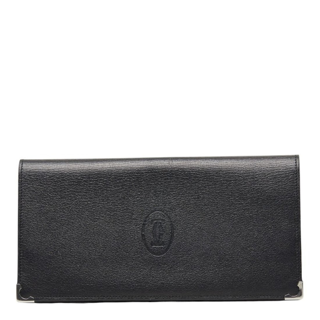 Cartier Must Line Bi-fold Wallet, Black Leather, Women's: --- Catalog ---Category: SizeSize (HxWxD): 9.5cm x 19cm x 1cm / 3.74'' x 7.48'' x 0.39''Category: DesignType: Wallet (bi-fold)Color: BlackGender: WomenMaterial: Leather Category: GeneralLine: MustBran
