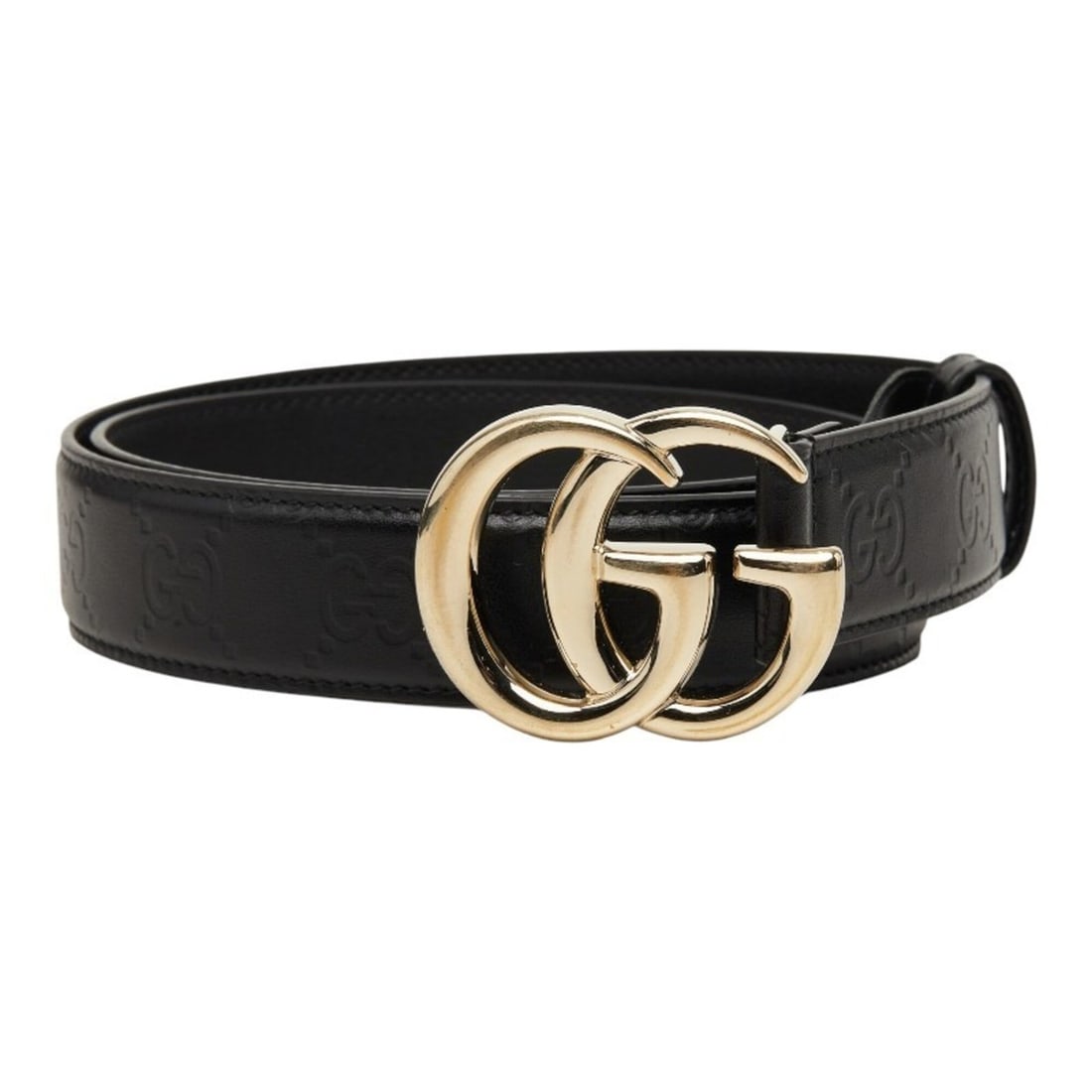 Gucci Double G Buckle Belt 75 30 625839 Black Leather Women's GUCCI: --- Catalog ---Category: SizeWidth: 3cm / 1.18''Length: 70cm - 80cm / 27.55'' - 31.49''Category: DesignType: Standard beltColor: BlackGender: WomenMaterial (Strap): Leather Number of Belt Holes: